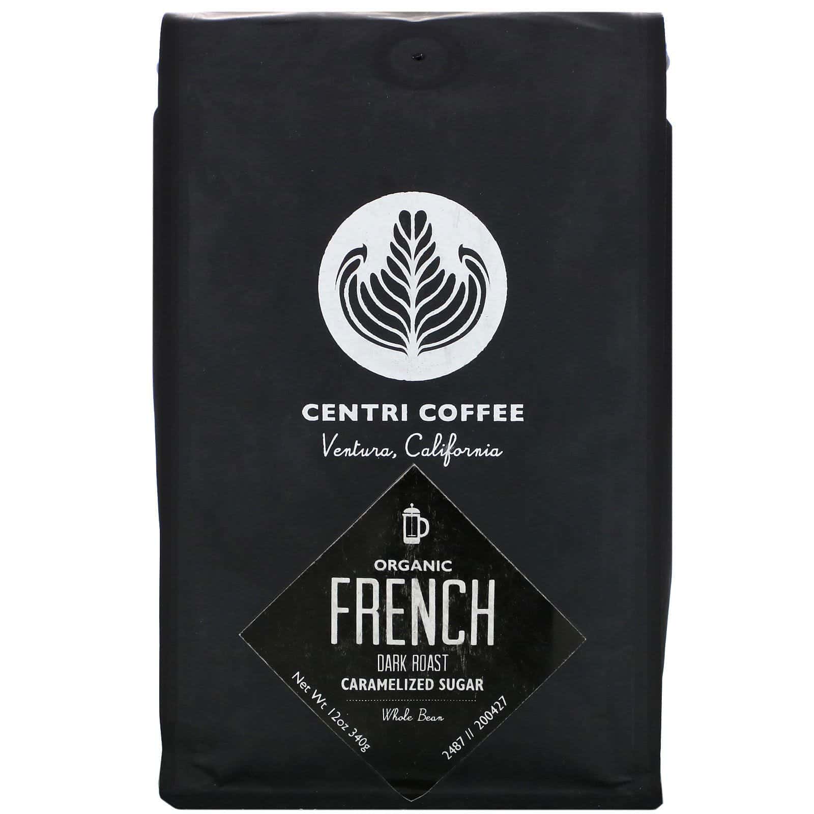 Cafe Altura, Organic Centri Coffee, French, Dark Roast, Whole Bean, Caramelized Sugar, 12 oz (340 g)