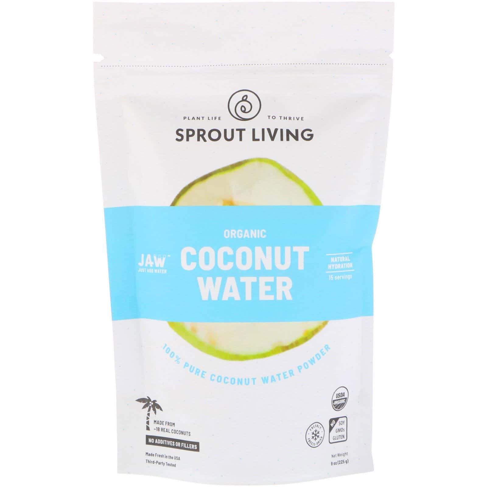 Sprout Living, Polvo de agua de coco orgánico, 225 g (8 oz)