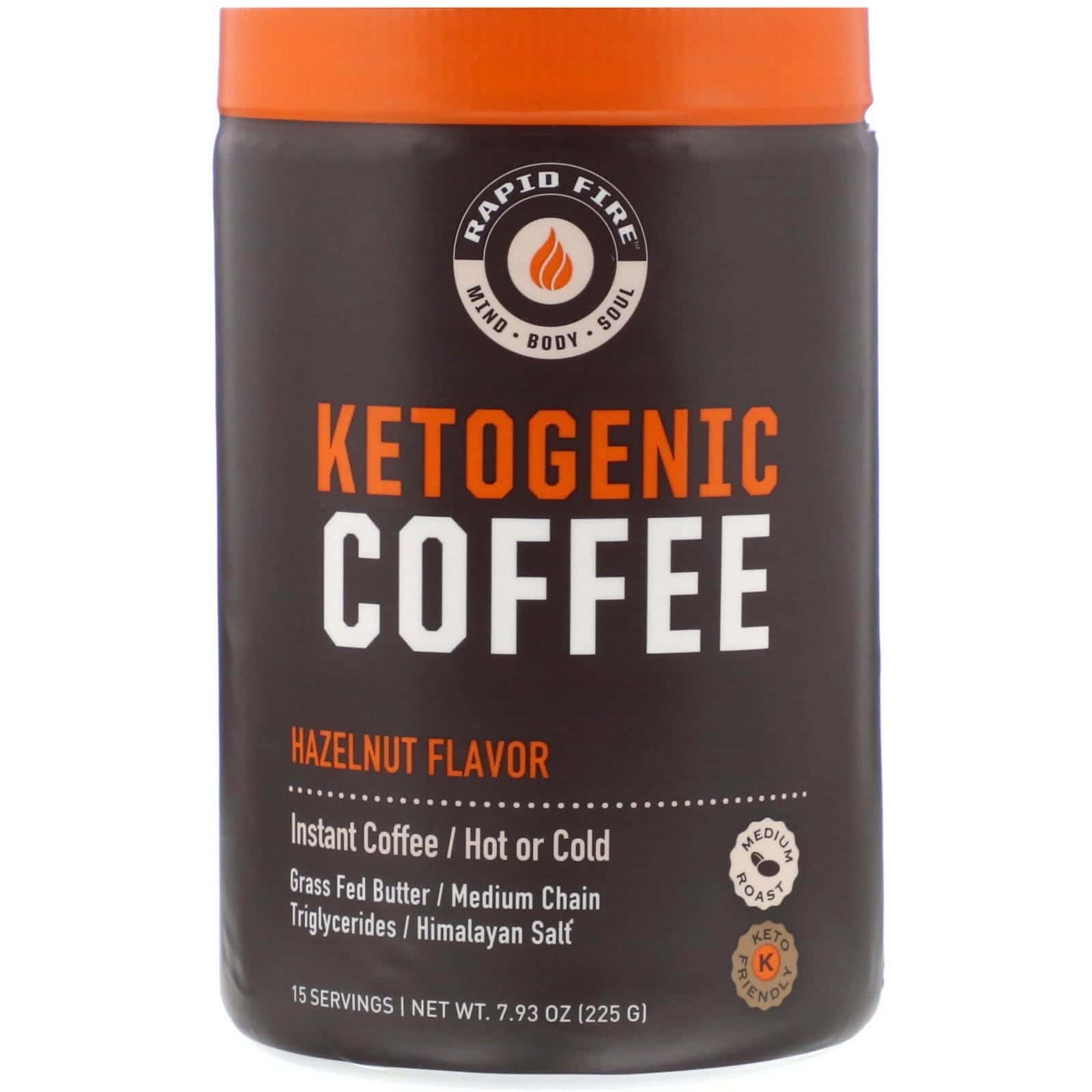 RAPIDFIRE, Café cetogénico, Sabor a avellana, 225 g (7,93 oz)