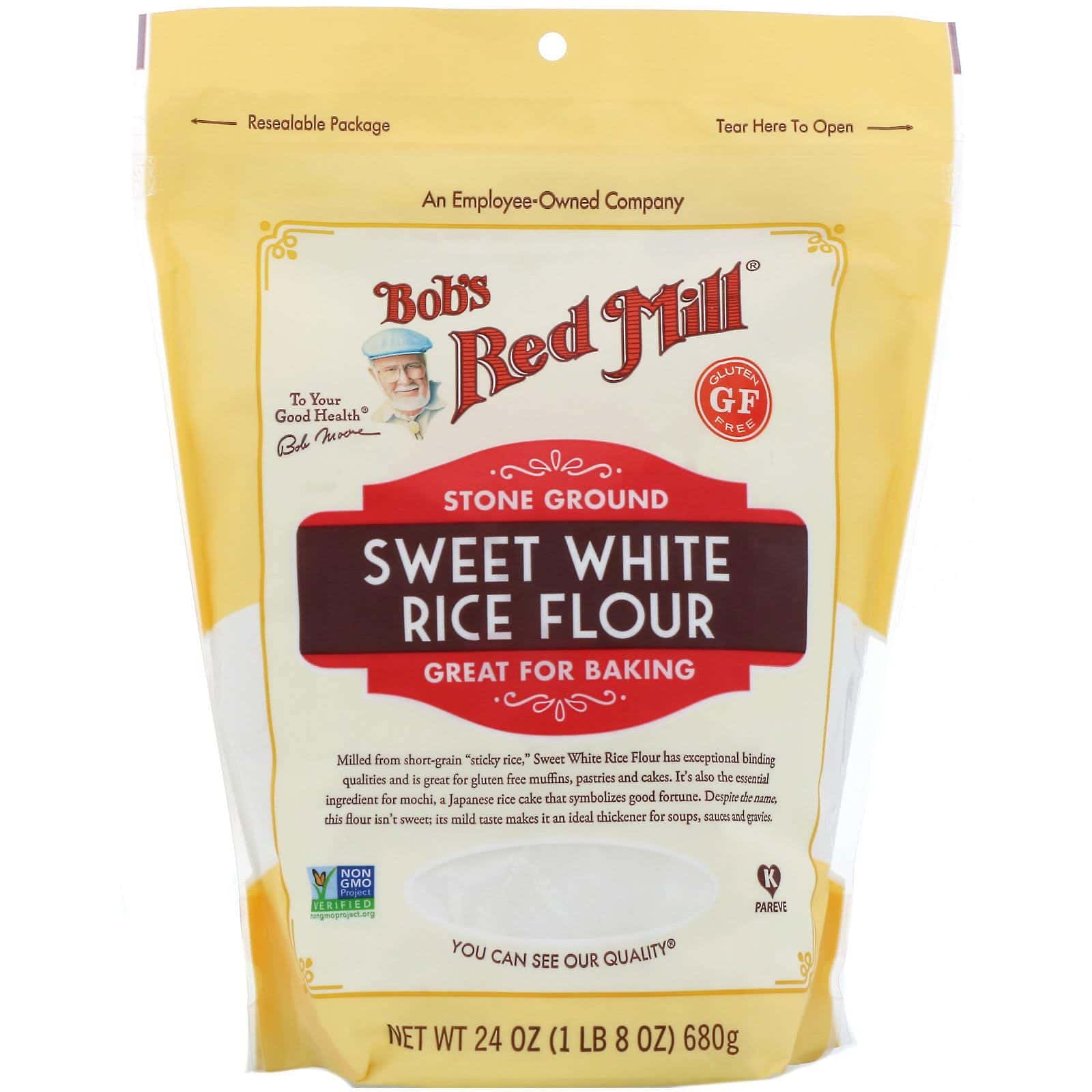 Bob's Red Mill, Harina de arroz blanco dulce, 680 g (24 oz)