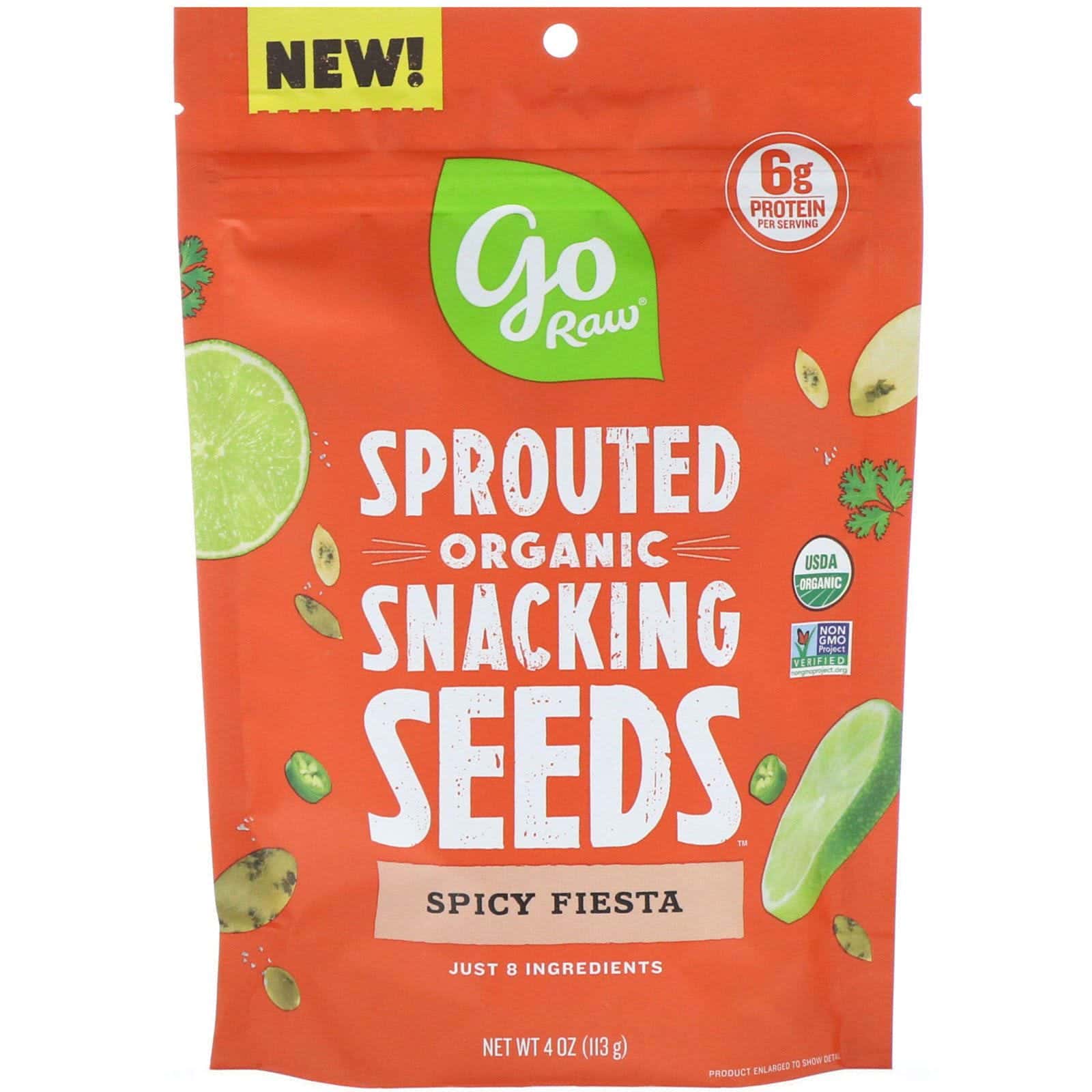 Go Raw, Semillas germinadas orgánicas para colación, Spicy Fiesta 113 g (4 oz)