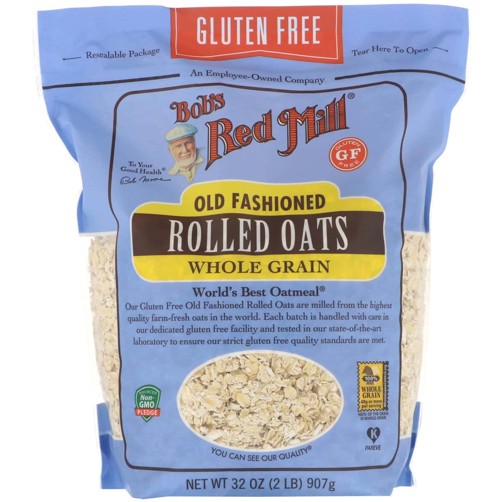 Bob's Red Mill, Avena arrollada tradicional, integral, sin gluten, 907 g (32 oz)