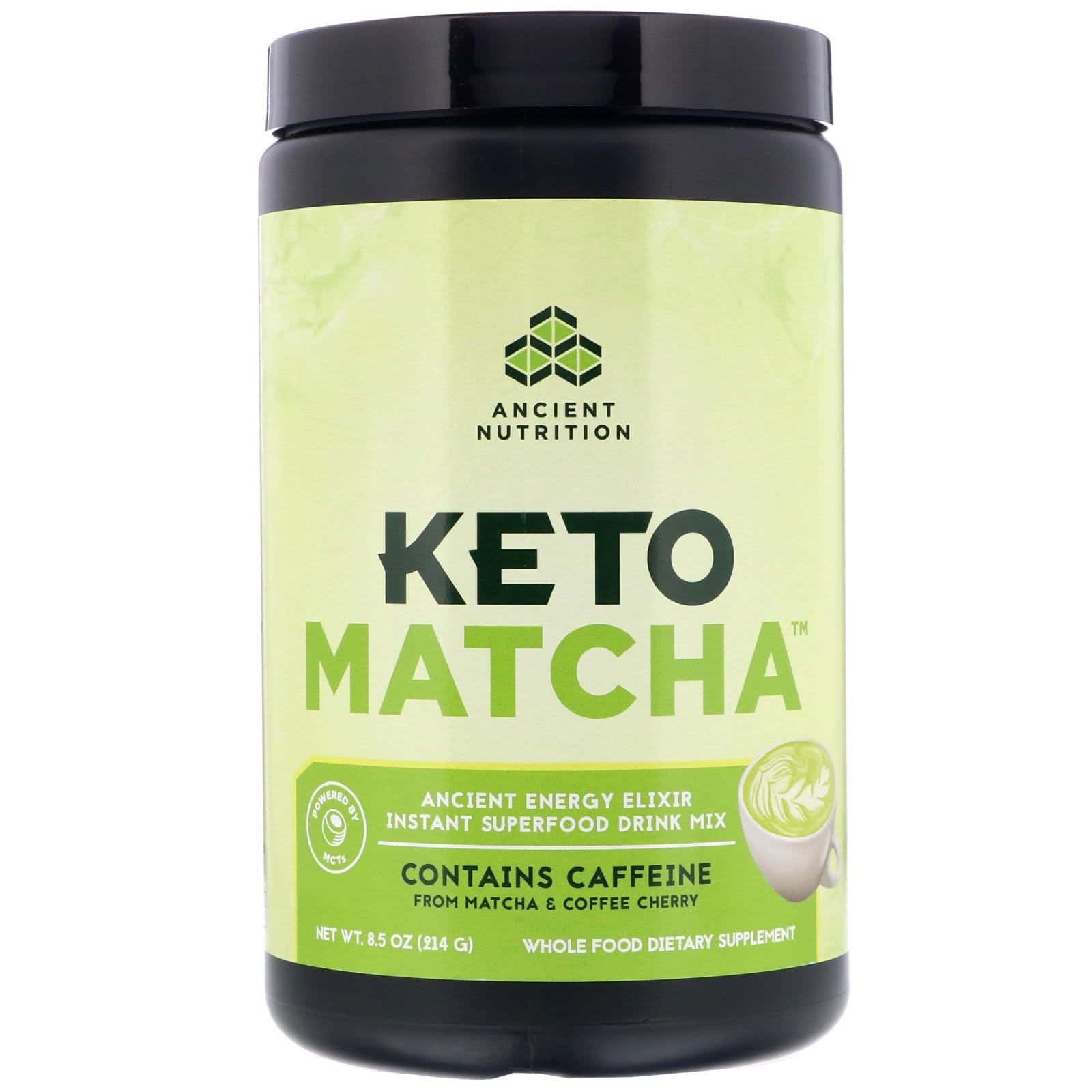 Dr. Axe / Ancient Nutrition, Keto Matcha, Elixir de energía ancestral, 214 g (8,5 oz)