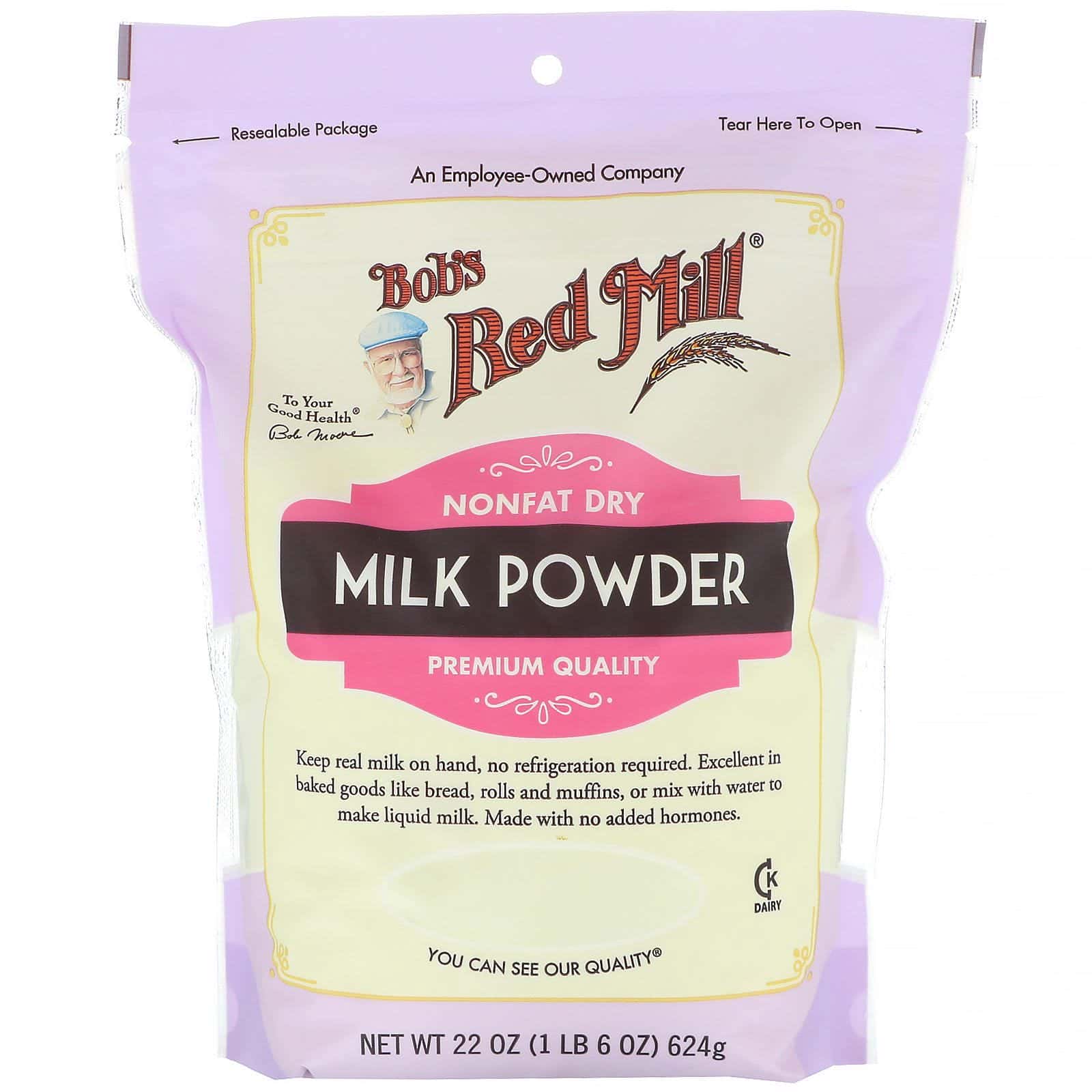 Bob's Red Mill, Leche en polvo, Descremada y deshidratada, 624 g (22 oz)