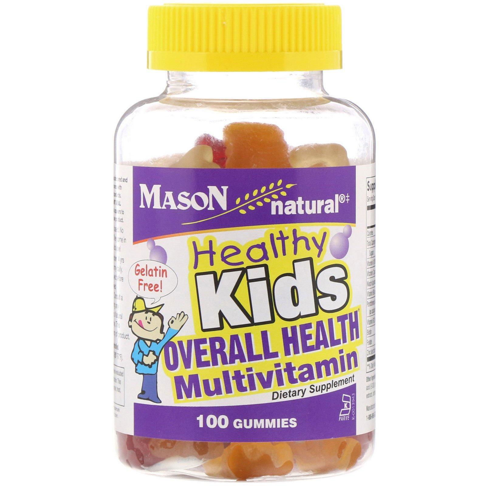 Mason Natural, Niños saludables, multivitamínico para la salud general, 100 gomitas