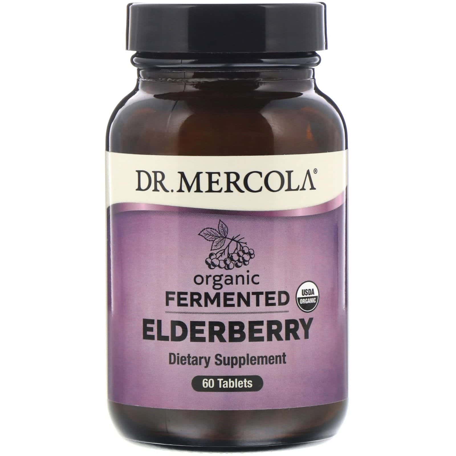 Dr. Mercola, Saúco fermentado orgánico, 60 comprimidos