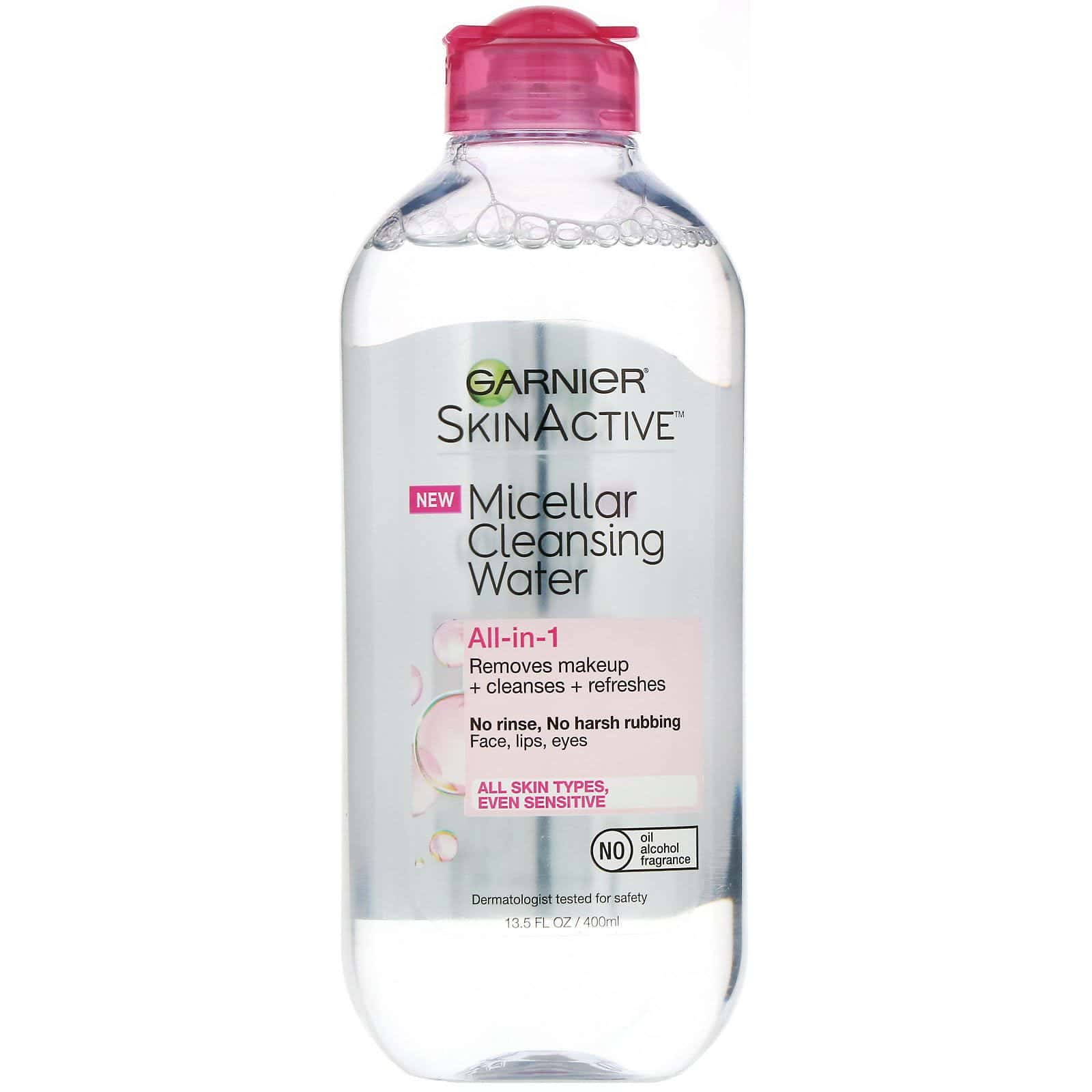 Garnier, SkinActive, Agua micelar de limpieza, Desmaquillante todo en uno, Para todo tipo de piel, 400 ml (13,5 oz. líq.)