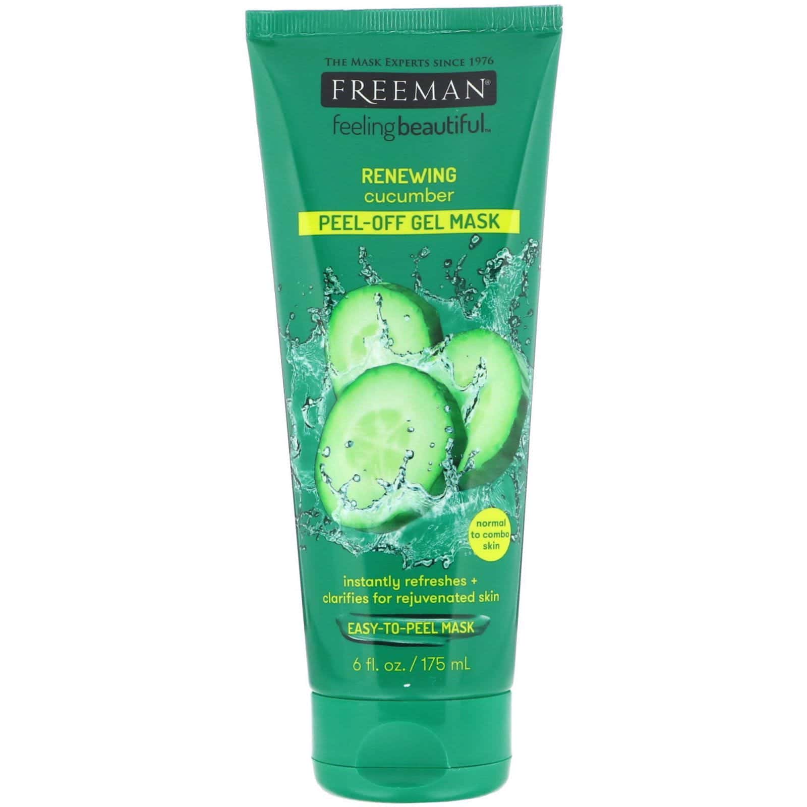 Freeman Beauty, Feeling Beautiful, Máscara Gel Peel-Off Renovadora, Pepino, 175 ml (6 fl oz)