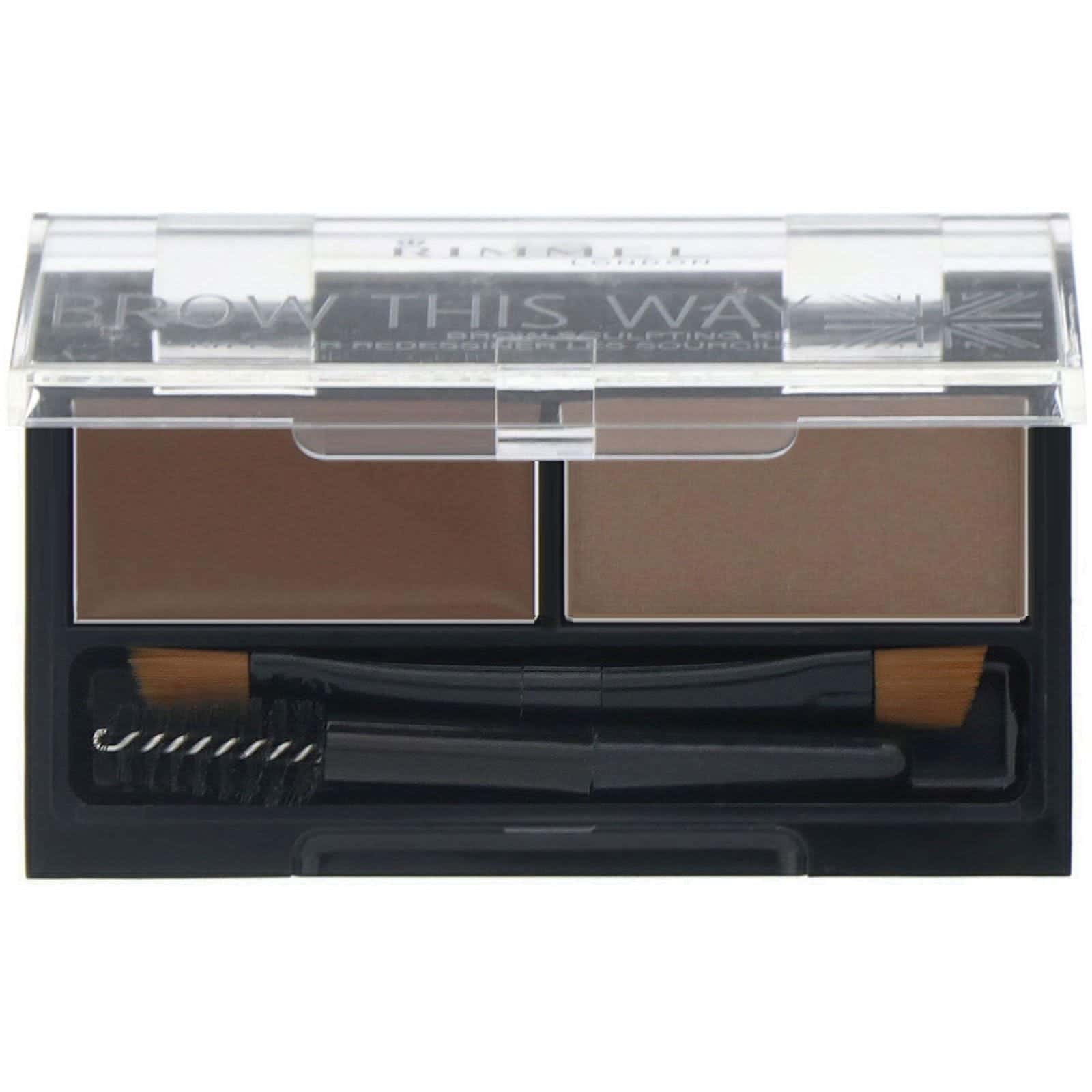 Rimmel London, Kit para esculpir las cejas Brow This Way, 002 Medium Brown, 1 kit