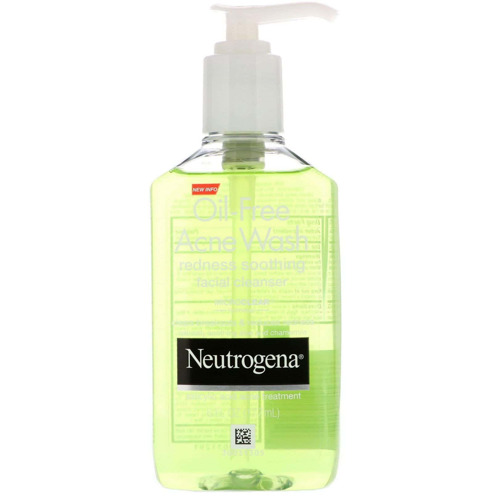 Neutrogena, Limpiador de acné sin aceites, limpiador facial que alivia el enrojecimiento, 6 fl. oz. (177 ml.)