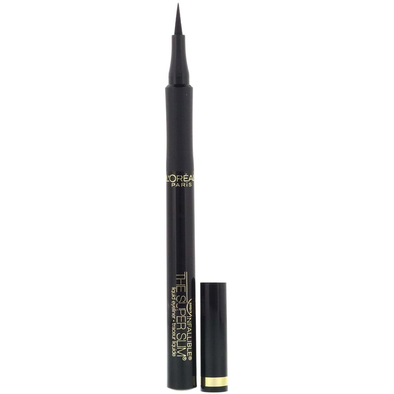 L'Oreal, Delineador líquido Infallible Super Slim, Negro 400, 1 ml (0,034 oz. líq.)
