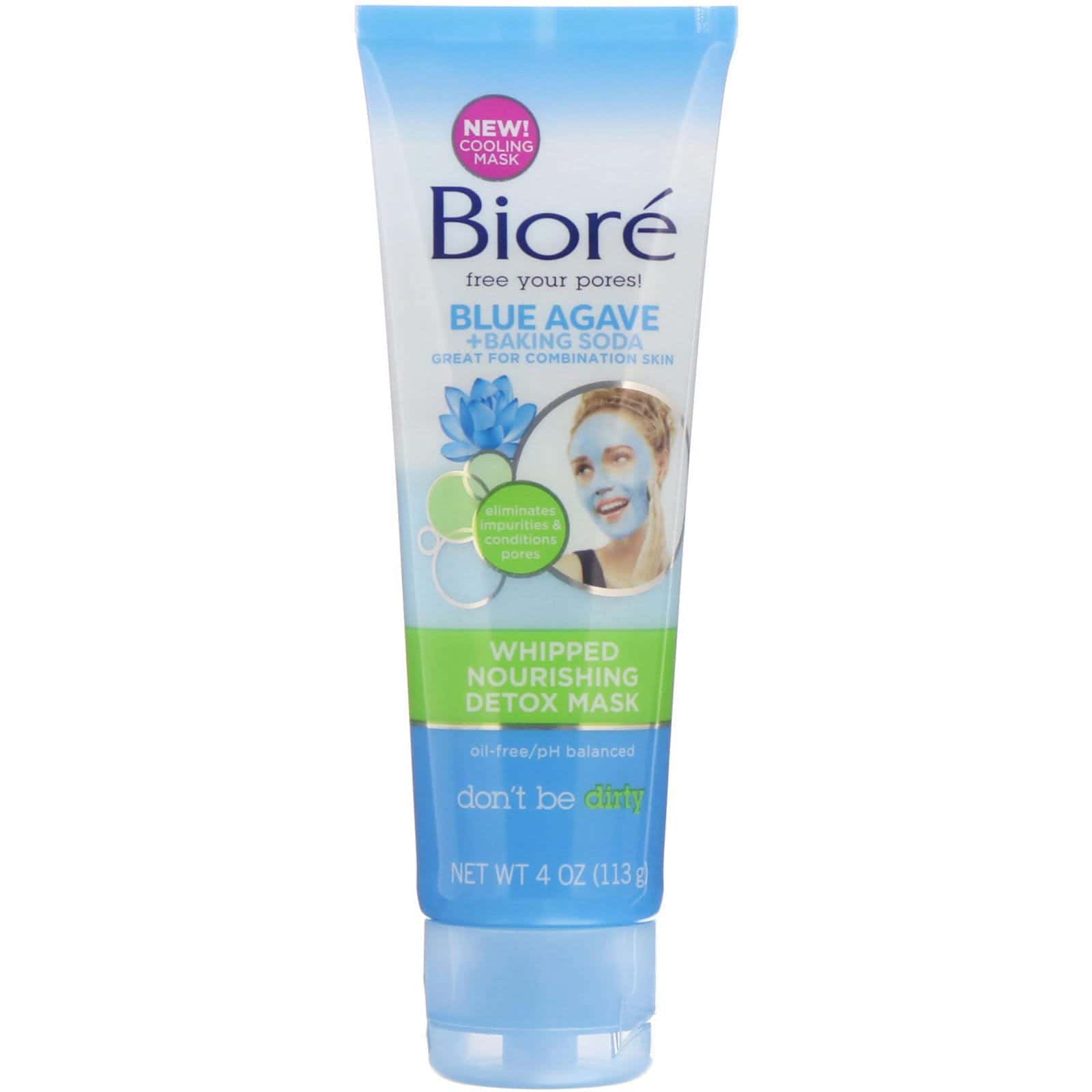 Biore, Máscara batida nutritiva desintoxicante, Agave azul + bicarbonato de sodio, 113 g (4 oz)