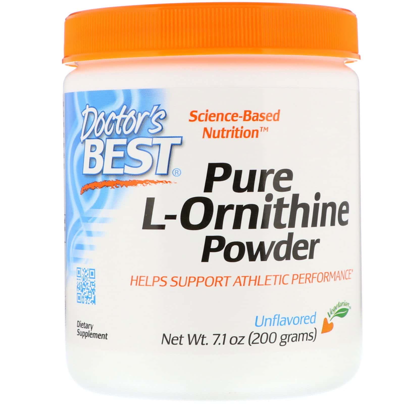 Doctor's Best, Polvo de L-ornitina pura, sin sabor, 7.1 oz (200 g)