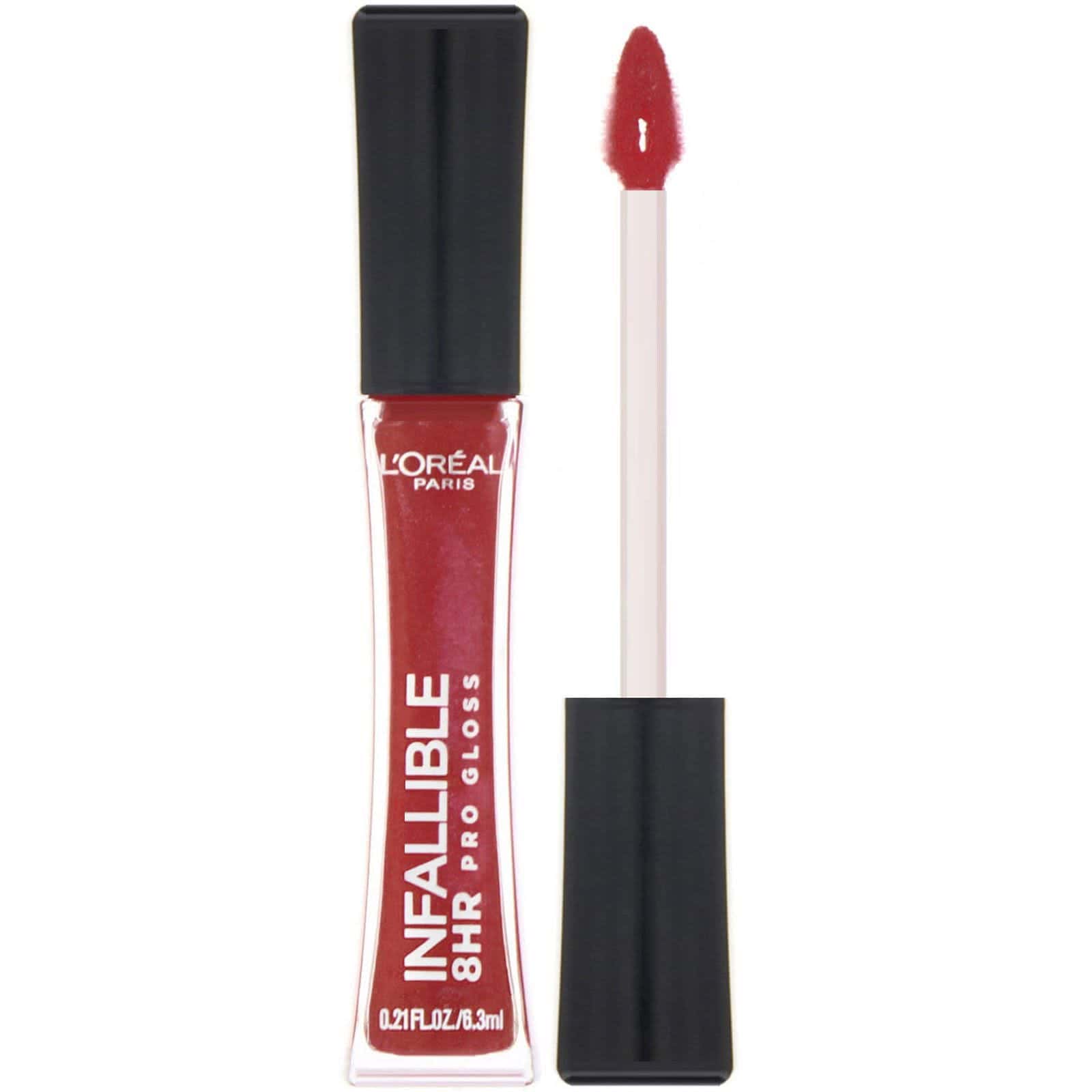L'Oreal, Brillo labial Infallible 8HR Pro Gloss, Rojo rebelde 315, 6,3 ml (0,21 oz. líq.)