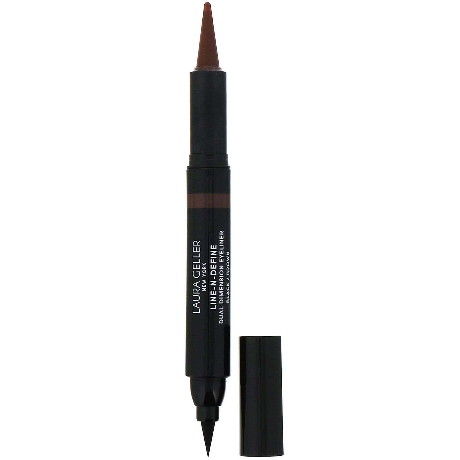 Laura Geller, Line-N-Define, Delineador dual dimensional, Delineador líquido, Negro/marrón, 2 ml (0,07 oz. líq.)