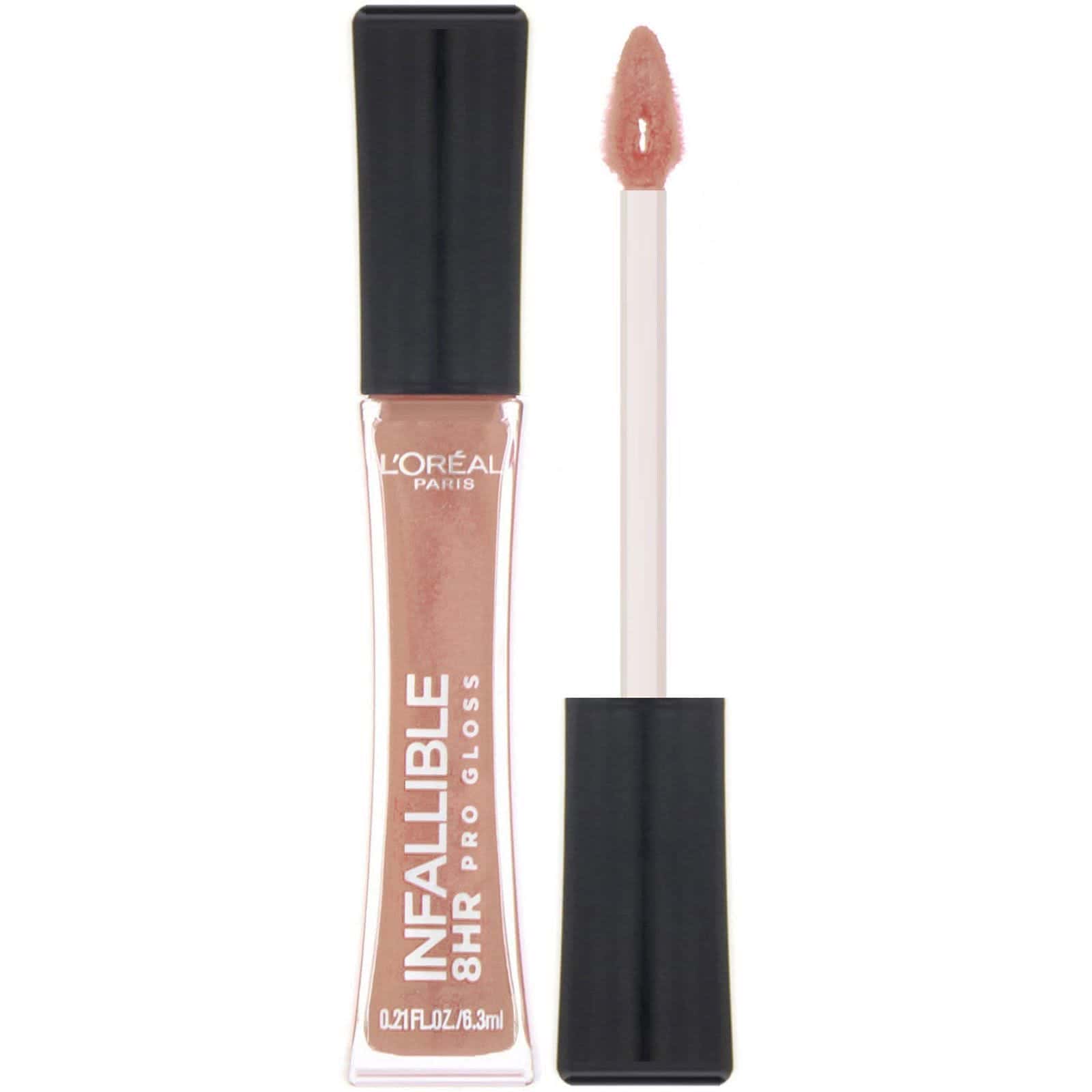 L'Oreal, Brillo labial Infallible 8HR Pro Gloss, Arenas de coral 405, 6,3 ml (0,21 oz. líq.)