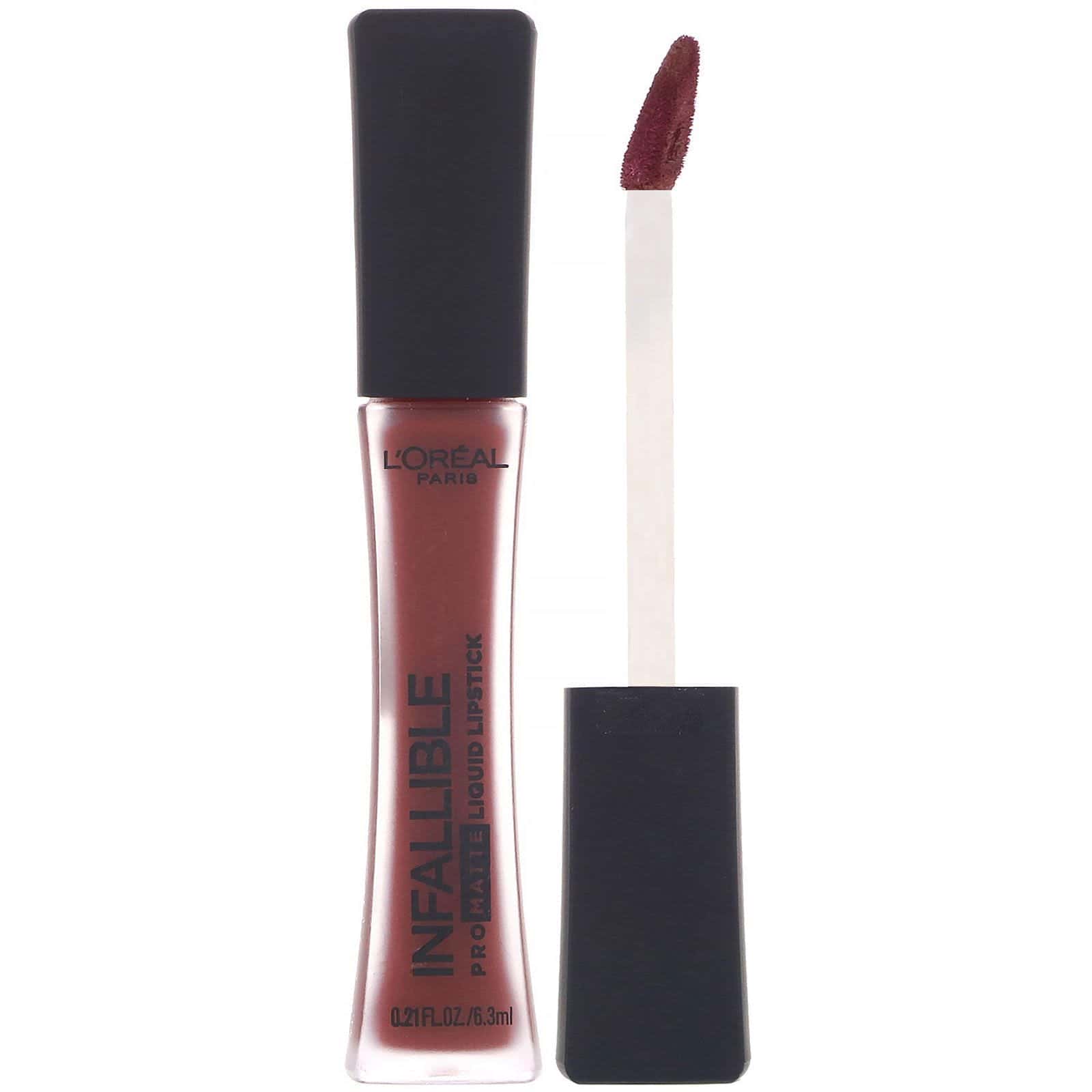 L'Oreal, Lápiz de labios líquido de acabado mate Infallible, Color rojo amarronado 366, 6,3 ml (0,21 oz. líq.)
