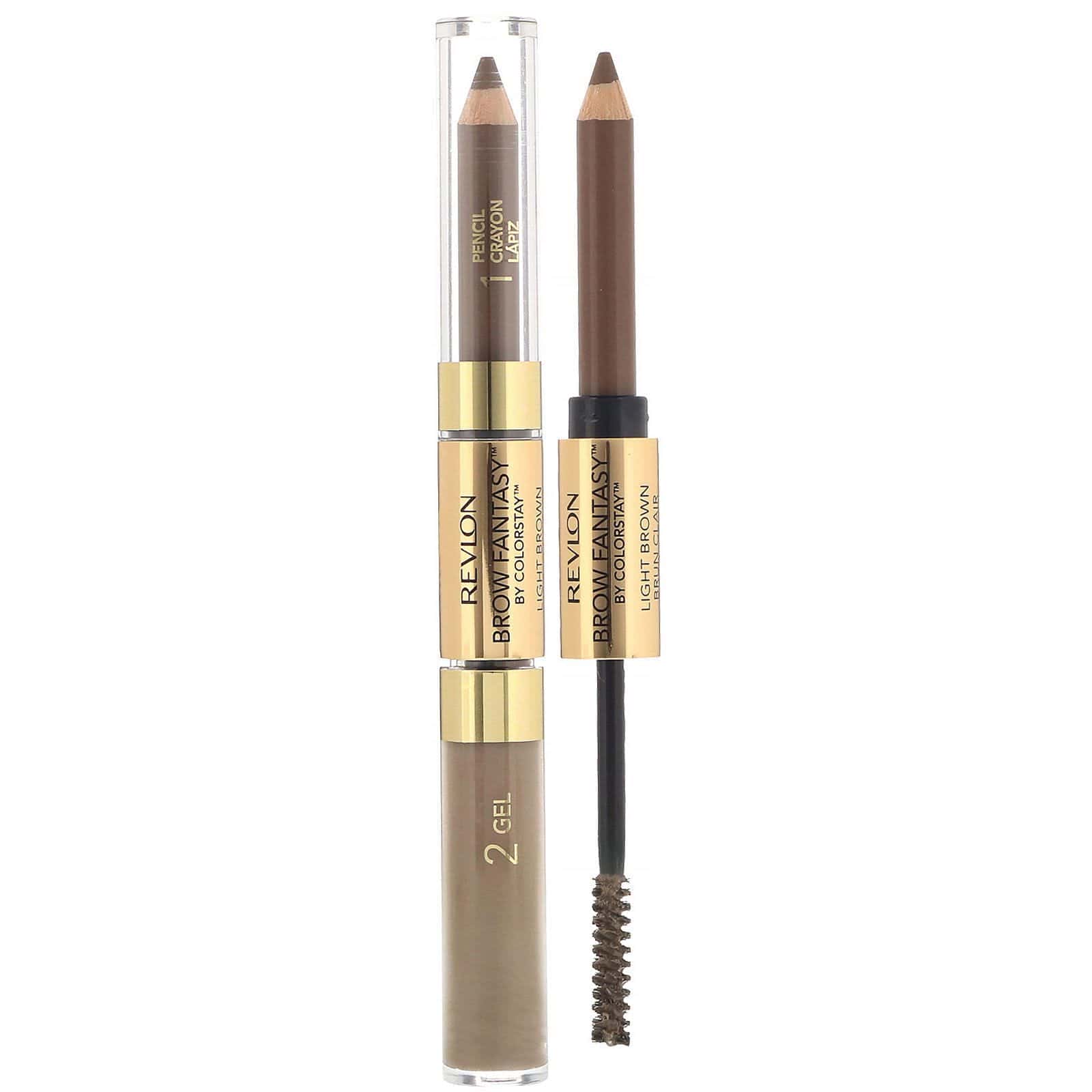 Revlon, Brow Fantasy, Marrón claro 108, 0,31 g (0,011 oz)/1,18 ml (0,04 oz. líq.)