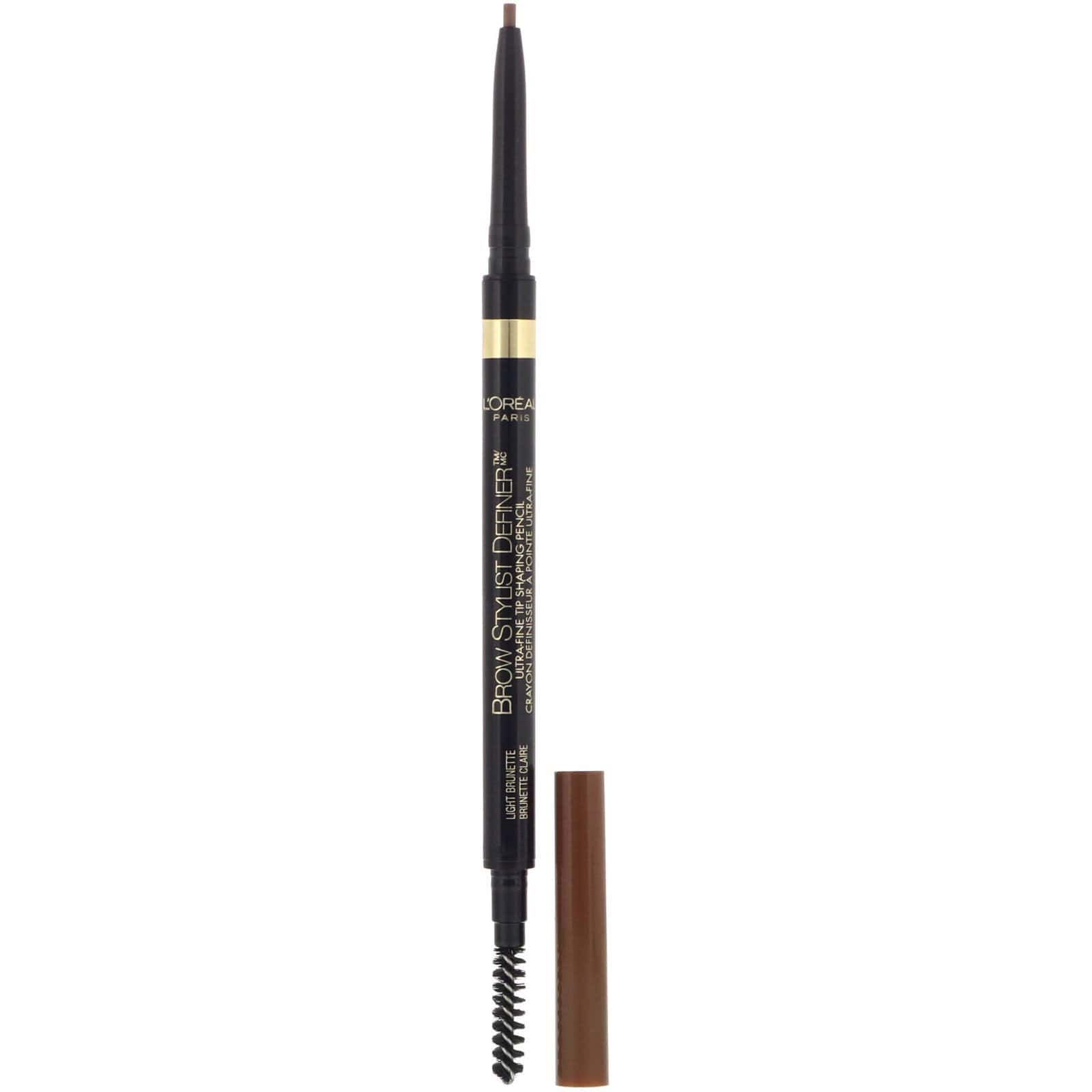 L'Oreal, Brow Stylist Definer, Lápiz para cejas con punta ultrafina, 392 Light Brunette (castaño claro), 90 mg (0,003 oz)