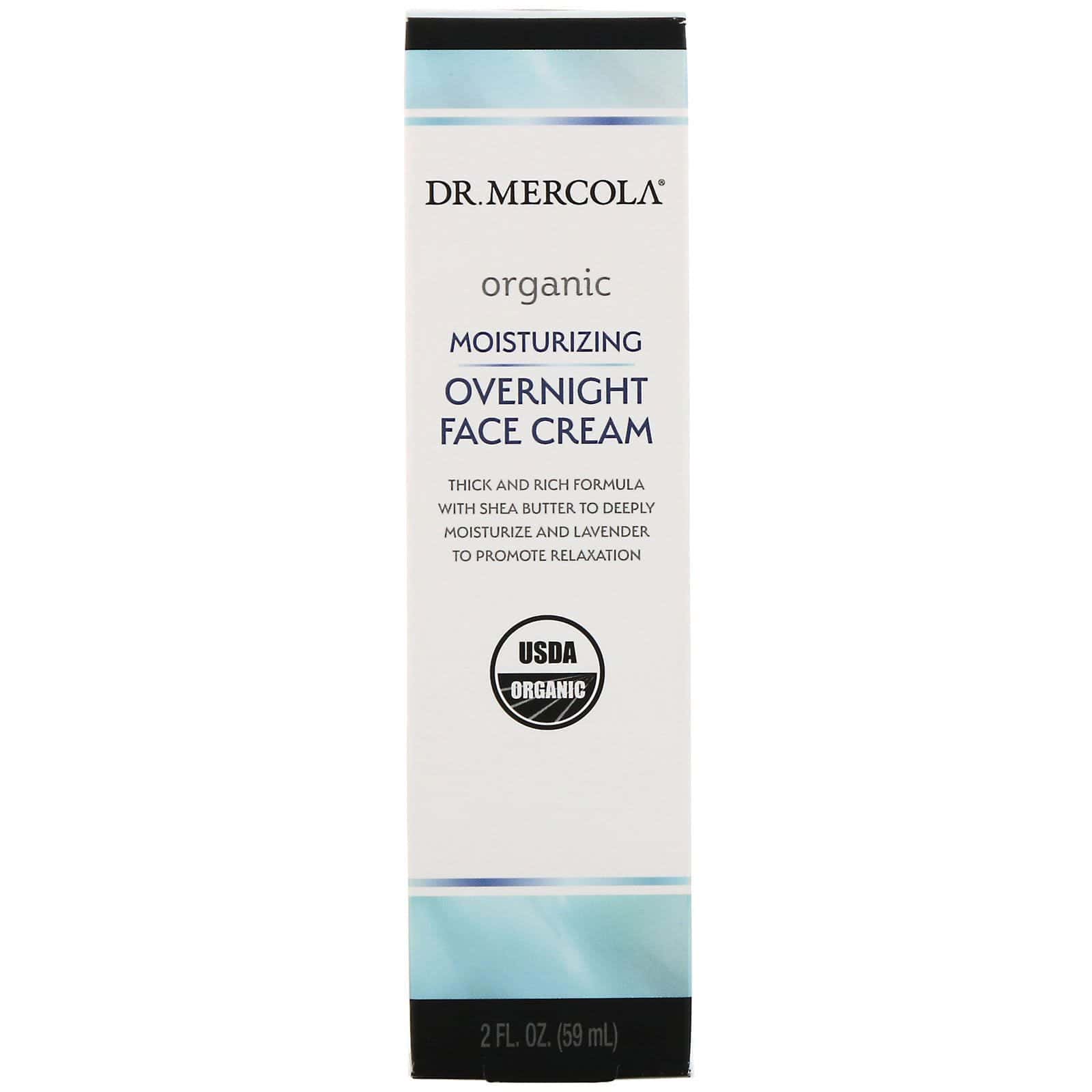 Dr. Mercola, Crema facial nocturna humectante orgánica, 59 ml (2 oz. líq.)