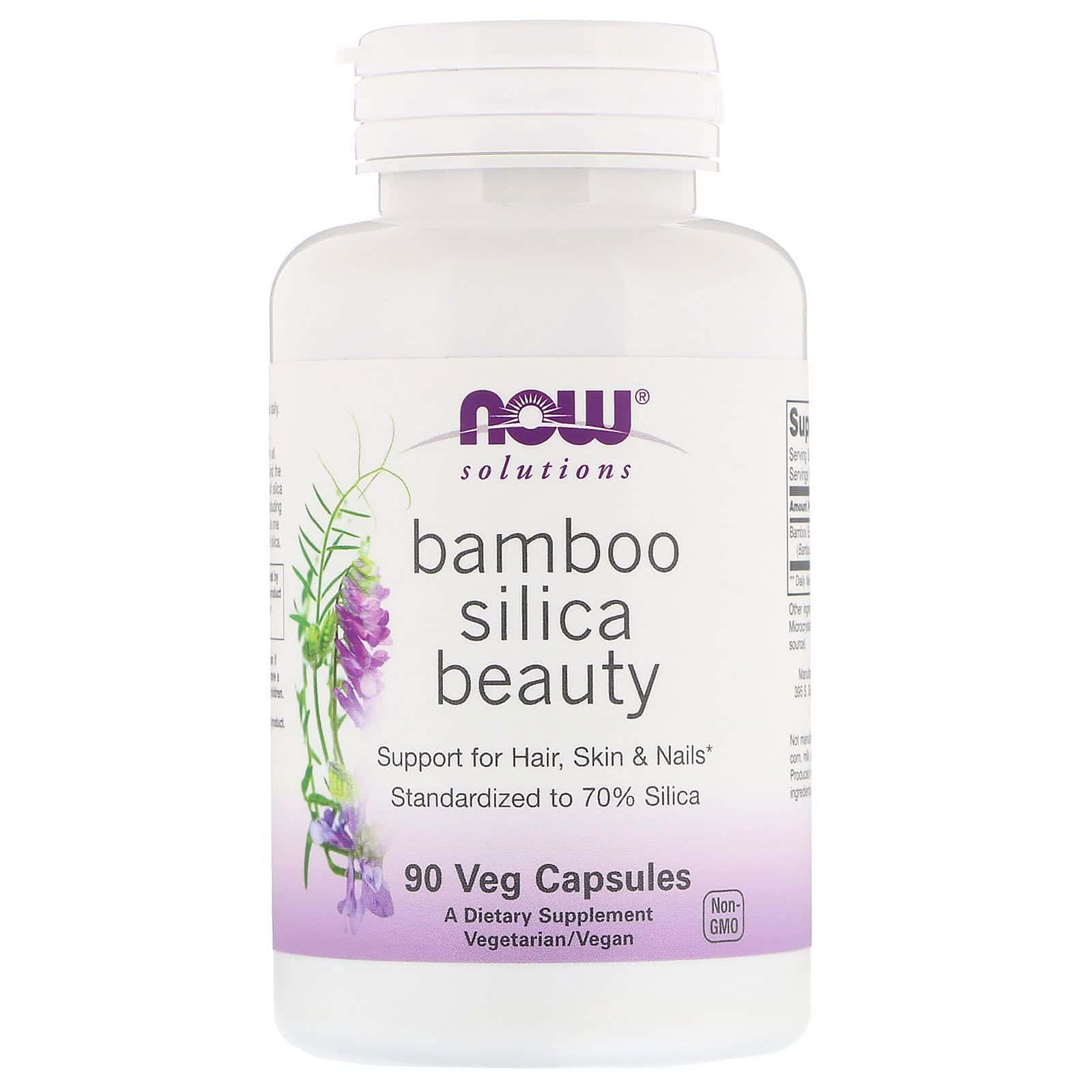 Now Foods, Soluciones, bambú y sílice para la belleza, 90 cápsulas vegetarianas
