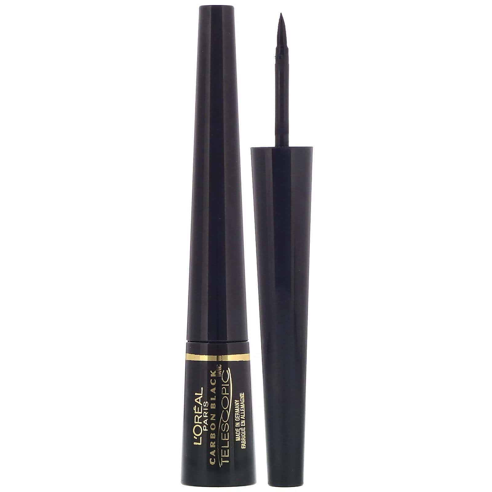 L'Oreal, Delineador líquido con punta de control Telescopic, Negro carbono 835, 2,45 ml (0,08 oz. líq.)