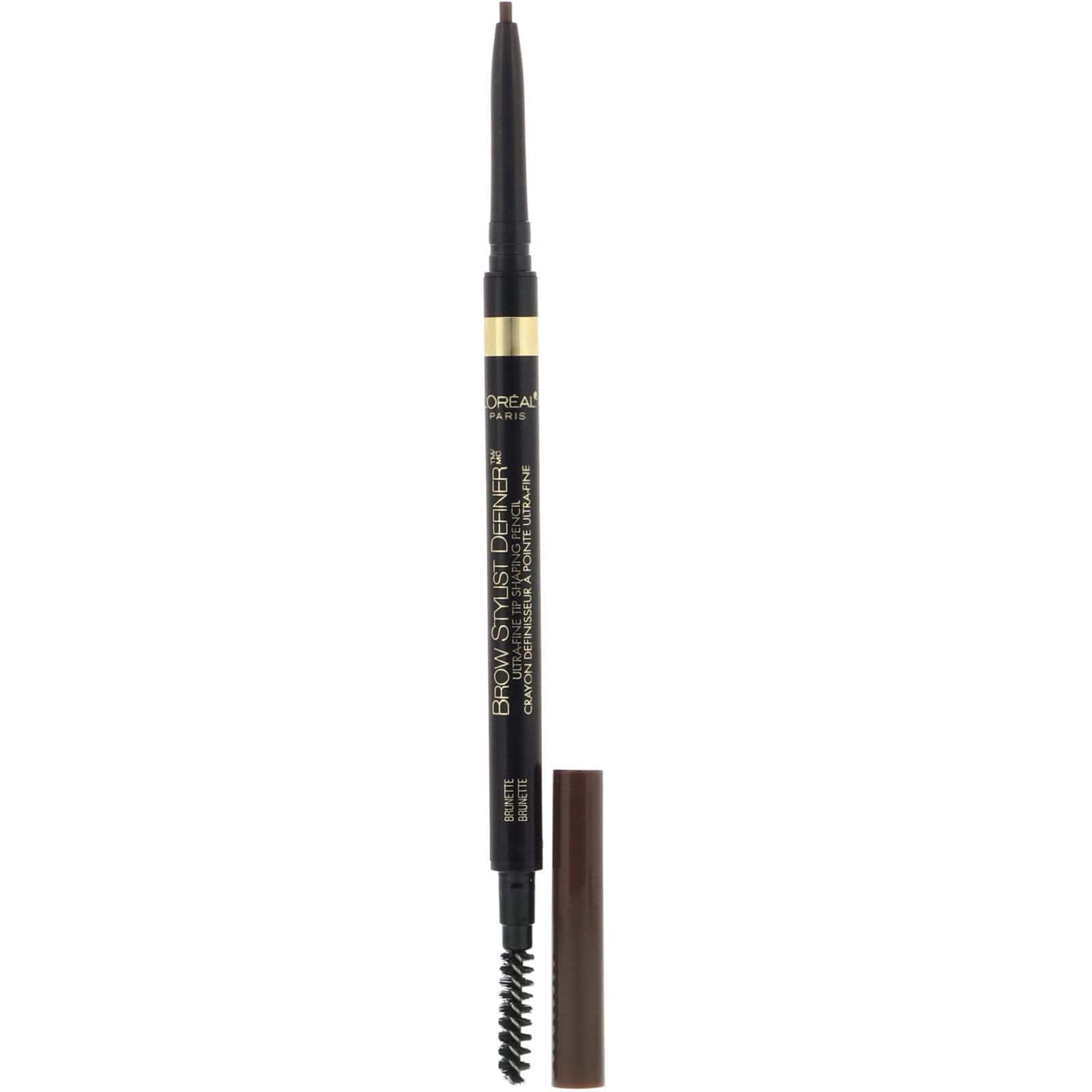 L'Oreal, Brow Stylist Definer, Lápiz para cejas con punta ultrafina, 389 Brunette (castaño), 90 mg (0,003 oz)