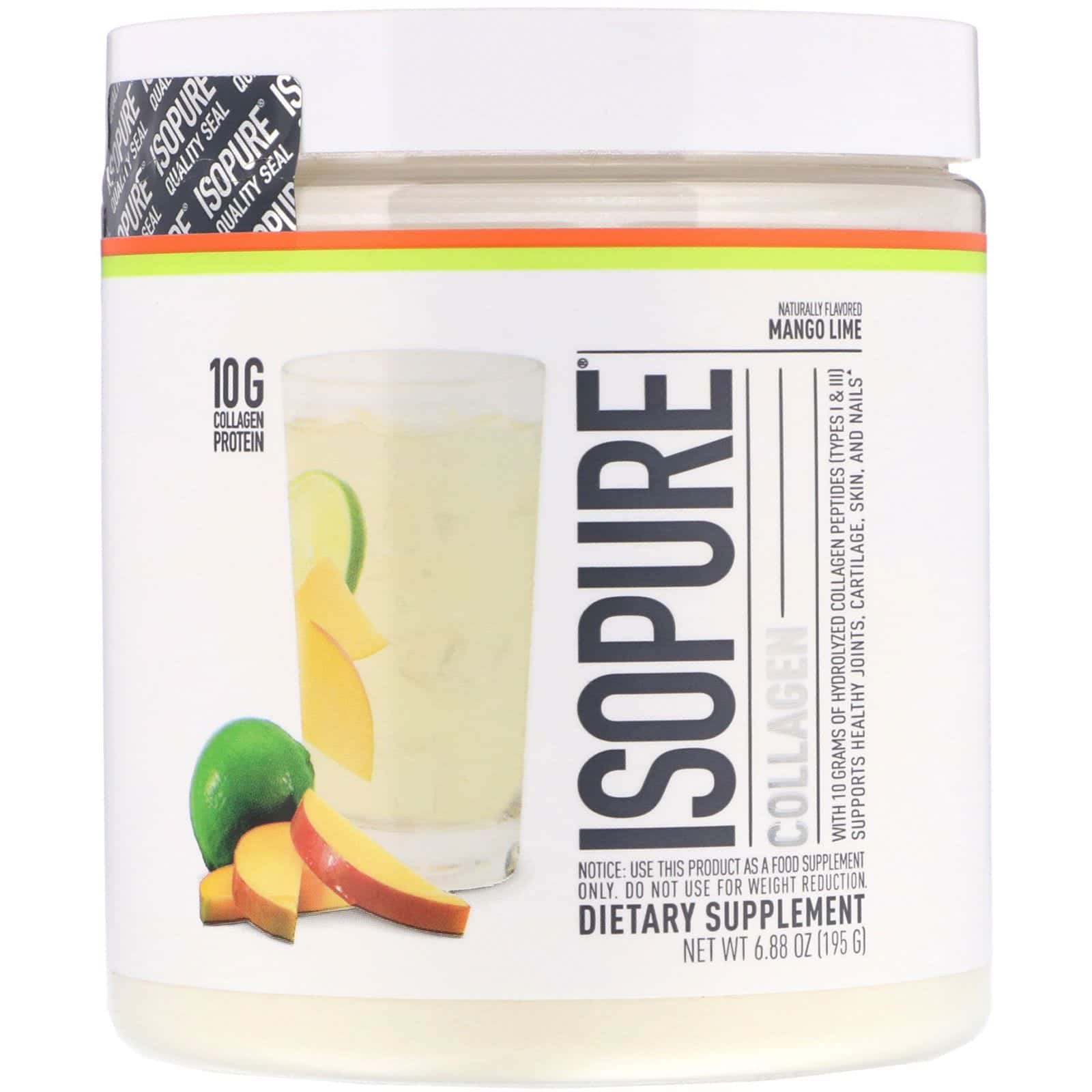 Isopure, Colágeno, mango y lima, 195 g (6,88 oz)