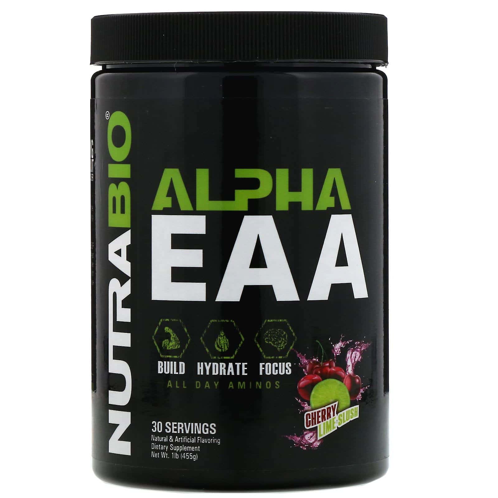 NutraBio Labs, Alpha EAA, Granizado de lima y cereza, 1 lb (455 g)