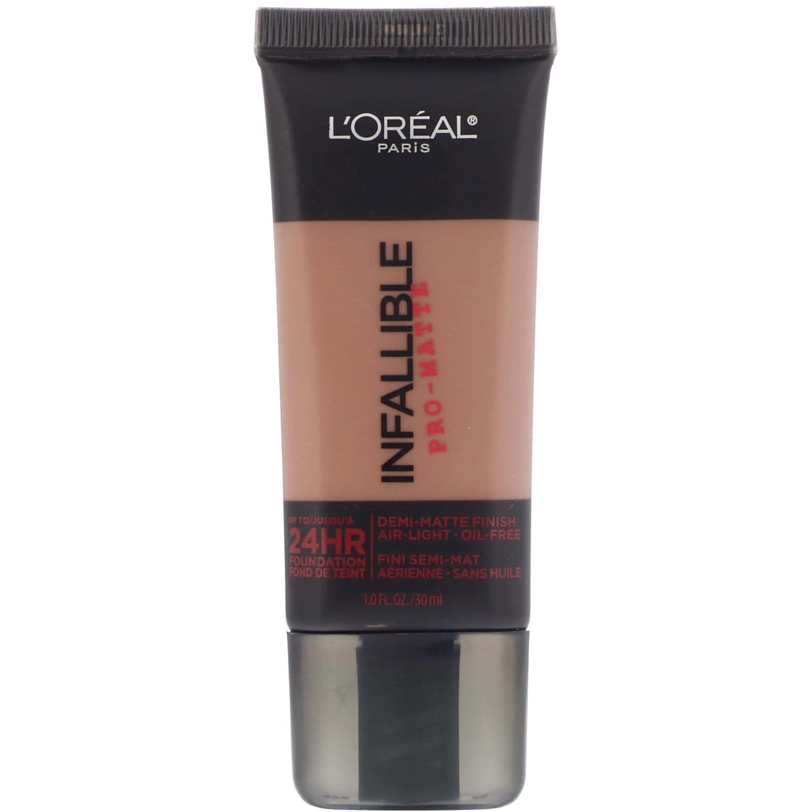 L'Oreal, Base de maquillaje de acabado mate Infallible, Cacao 112, 30 ml (1 oz. líq.)