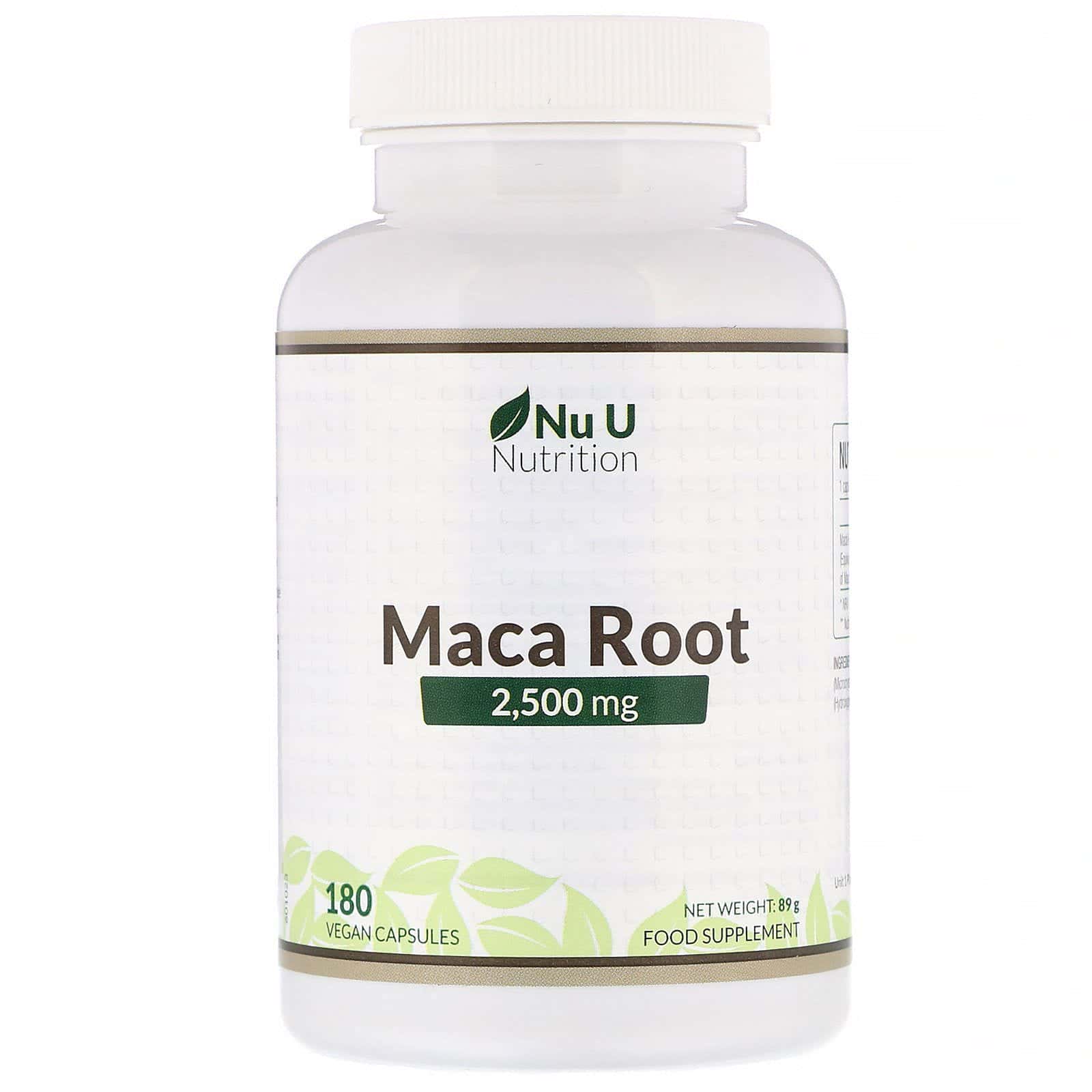 Nu U Nutrition, Raíz de maca, 2500 mg, 180 cápsulas veganas