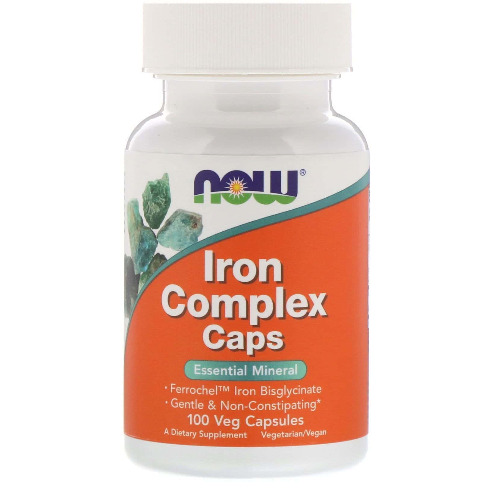 Now Foods, Complejo de hierro en cápsulas, 100 cápsulas vegetales