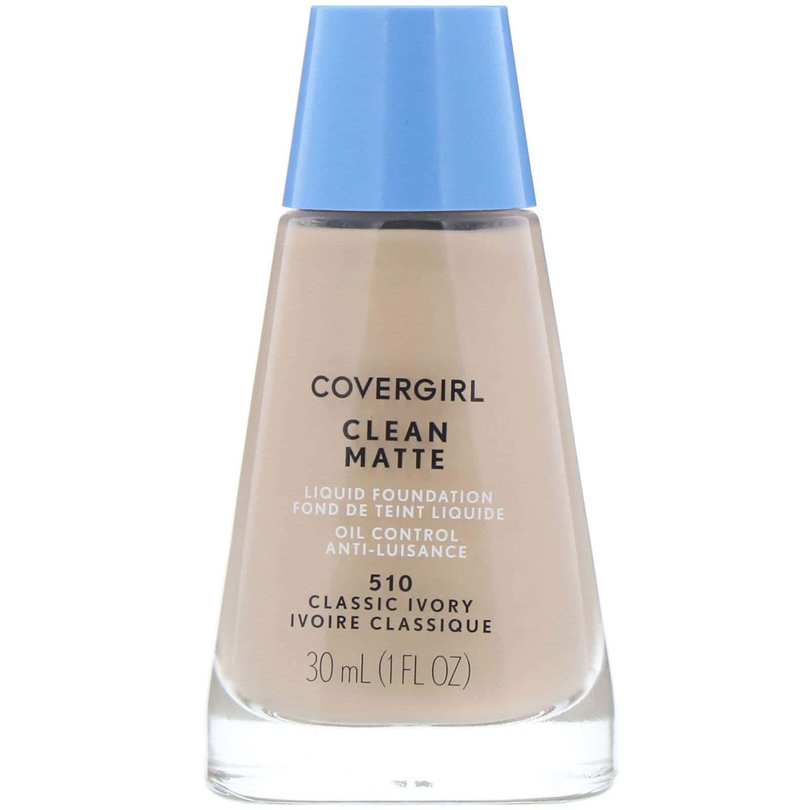 Covergirl, Clean, Mate, Base líquida, 510 Marfil clásico, 30 ml (1 oz. líq.)
