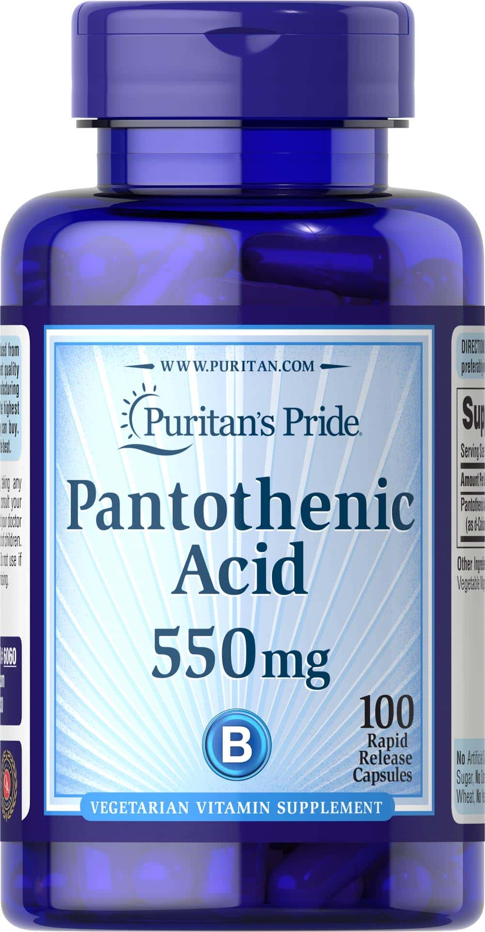 Ácido pantoténico 550 mg de liberación rápida