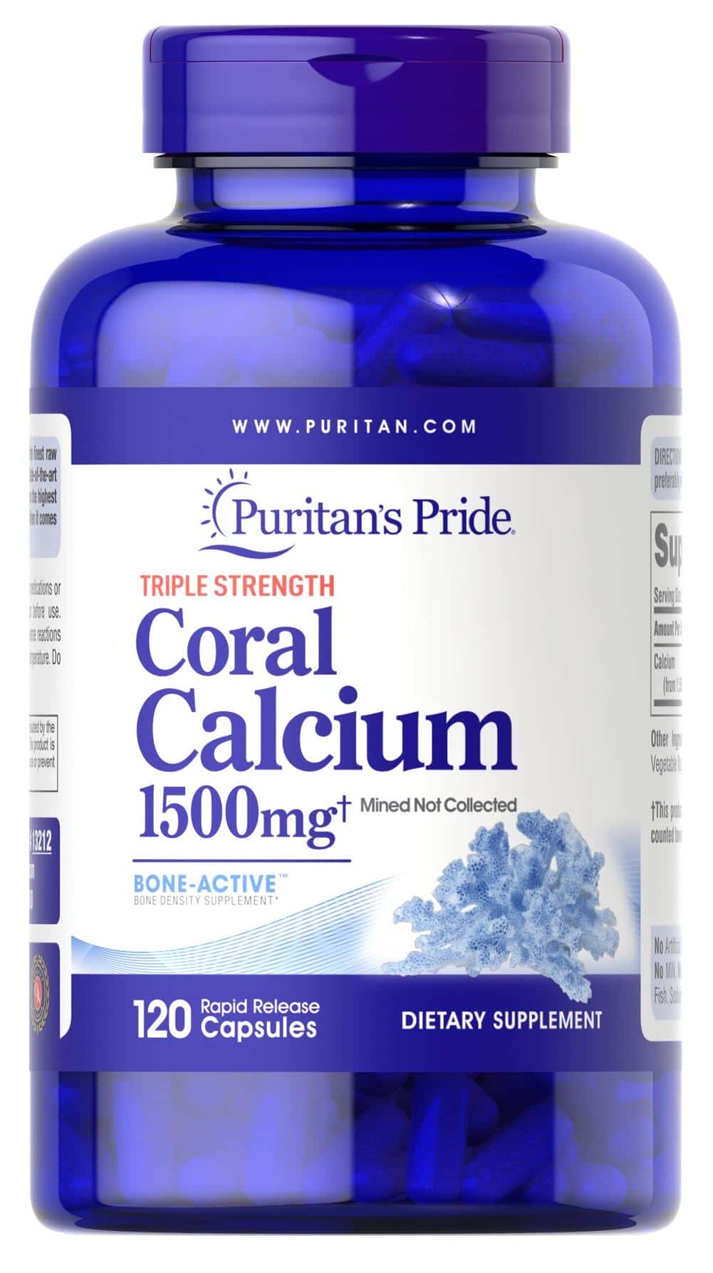 Calcio de coral de triple fuerza 1500 mg