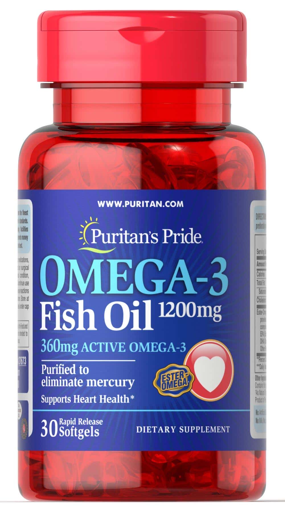 Aceite de pescado con omega 3 1200 mg (360 mg de omega 3 activo) Tamaño de prueba
