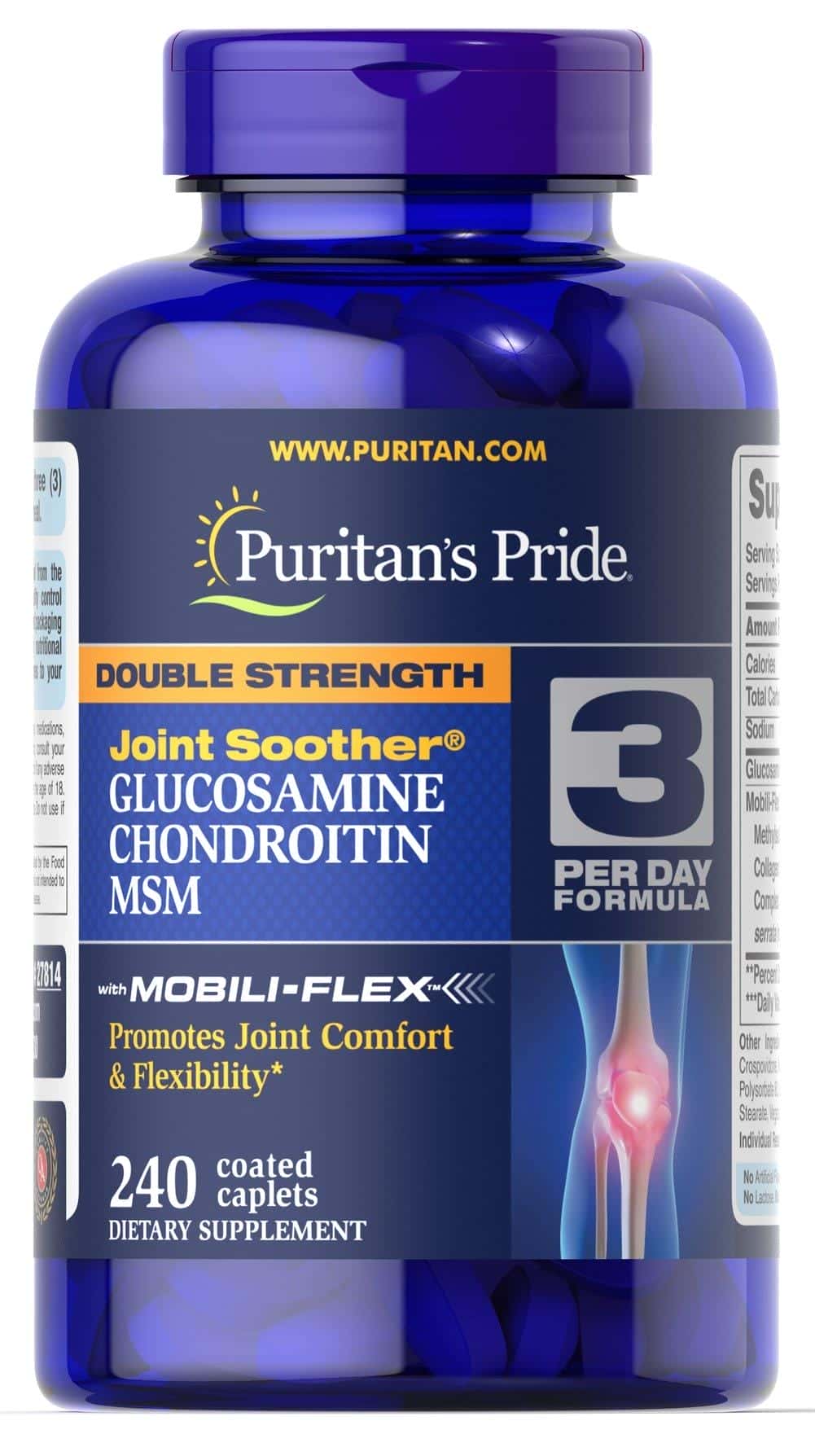 Calmante para articulaciones con glucosamina, condroitina y MSM de doble concentración