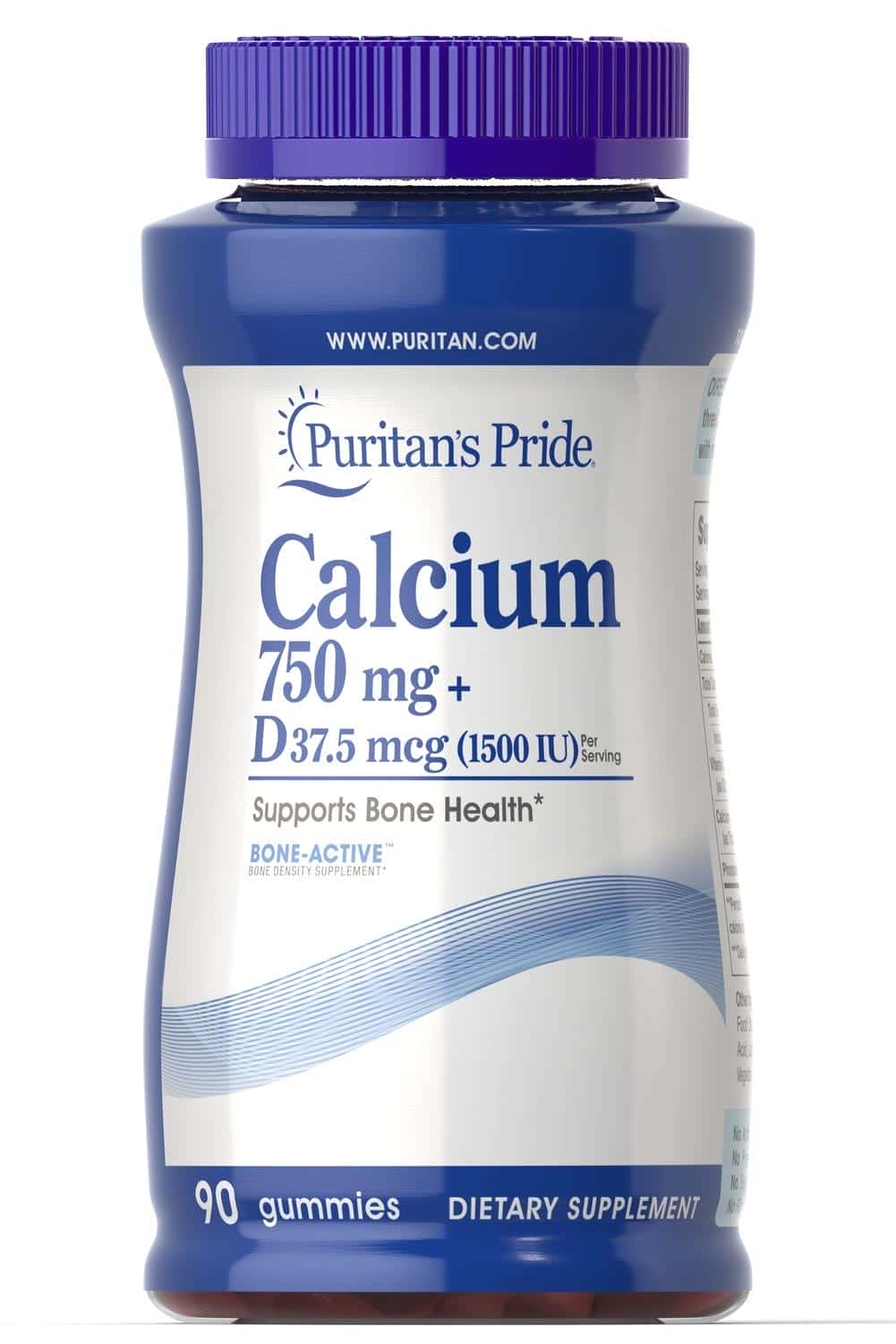 Calcio 750mg + Vitamina D 37.5mcg (1500iu) Gomitas