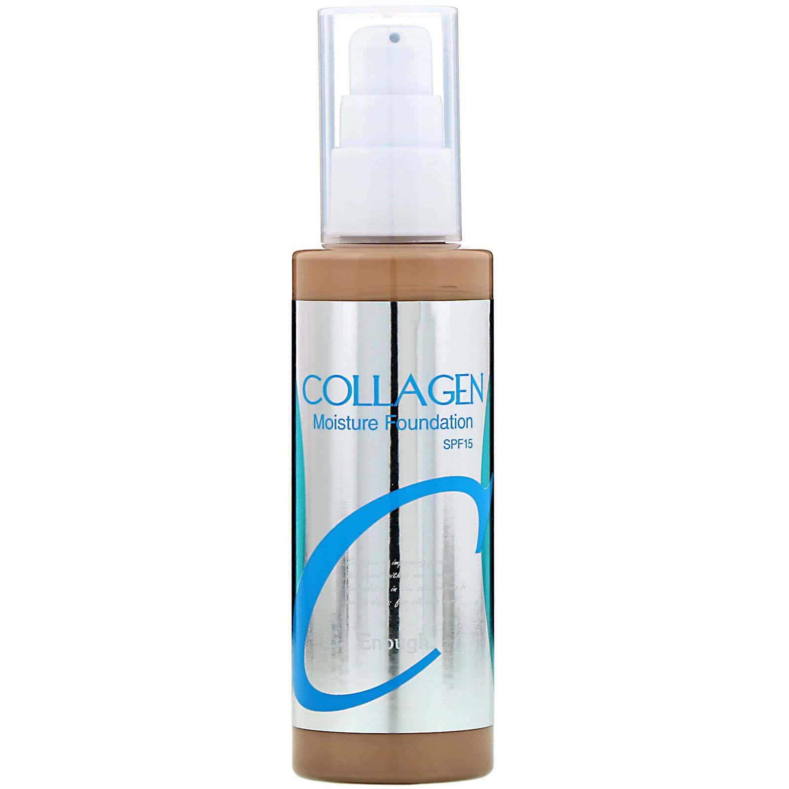 Enough, Colágeno, Base de maquillaje humectante, FPS 15, n.º 21, 100 ml (3,38 oz. líq.)