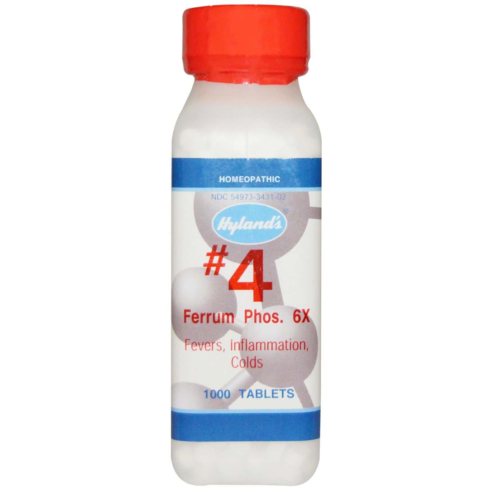 Hyland's, #4 Ferrum Phos. 6X, 1000 Tabletas