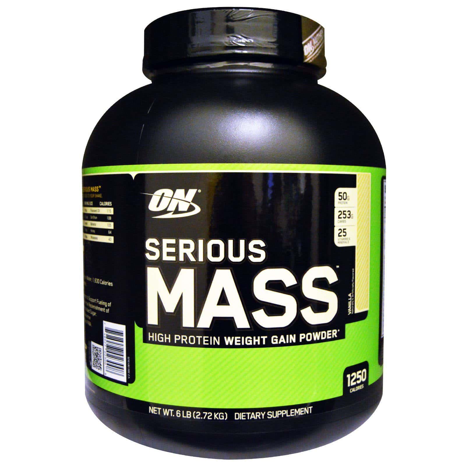 Optimum Nutrition, Serious Mass, polvo para ganar peso rico en proteína, Vainilla, 6 lb (2,72 kg)