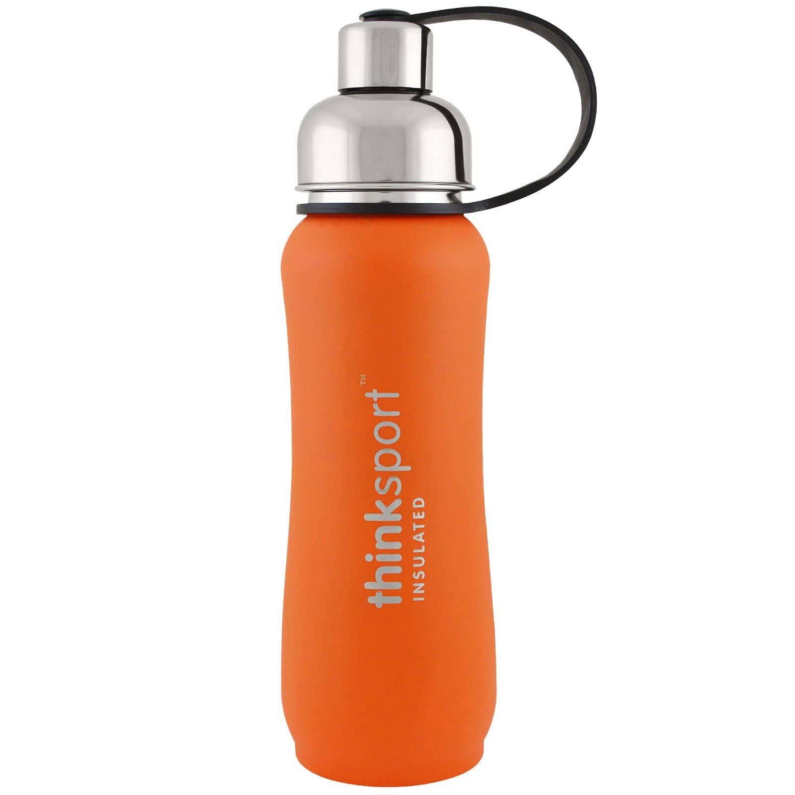 Think, Pensamiento Deportivo, botella de deporte isotérmica, naranja, 17 oz (500 ml)