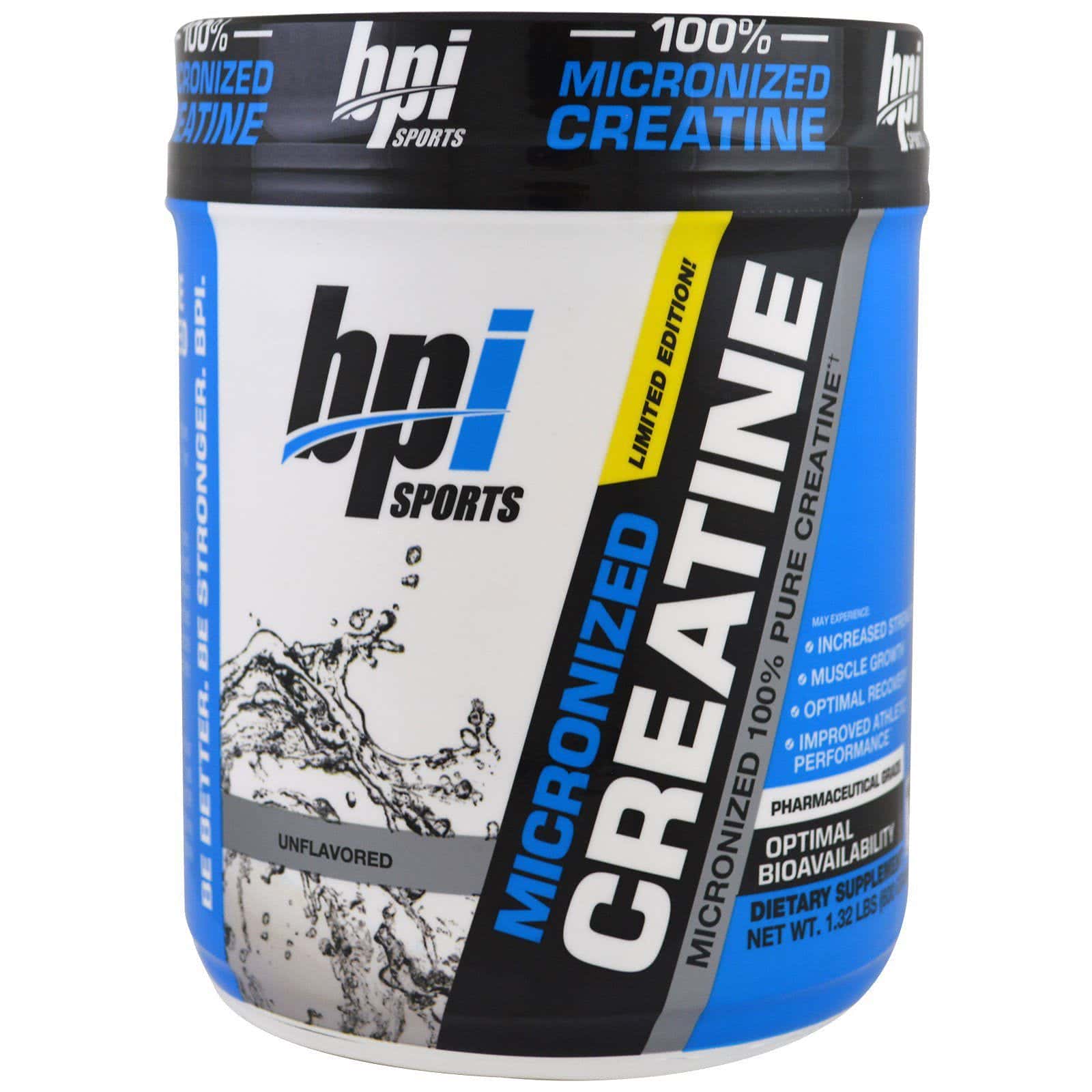 BPI Sports, Creatina micronizada, edición limitada, sin sabor, 1.32 lbs (600 g)
