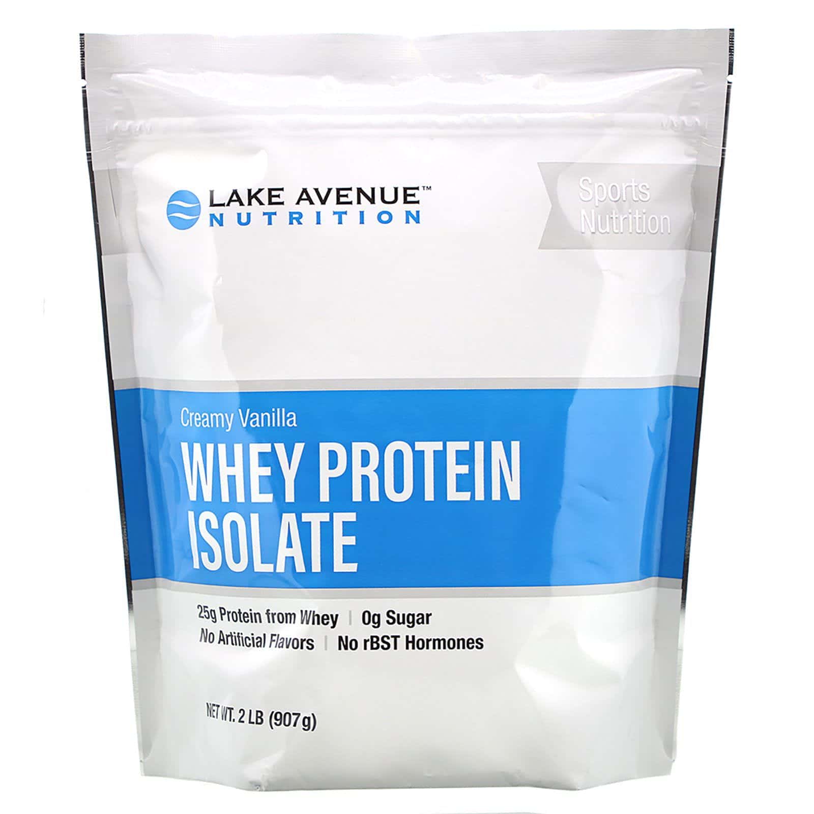 Lake Avenue Nutrition, Aislado de proteína de suero de leche, Vainilla cremosa, 907 g (2 lb)