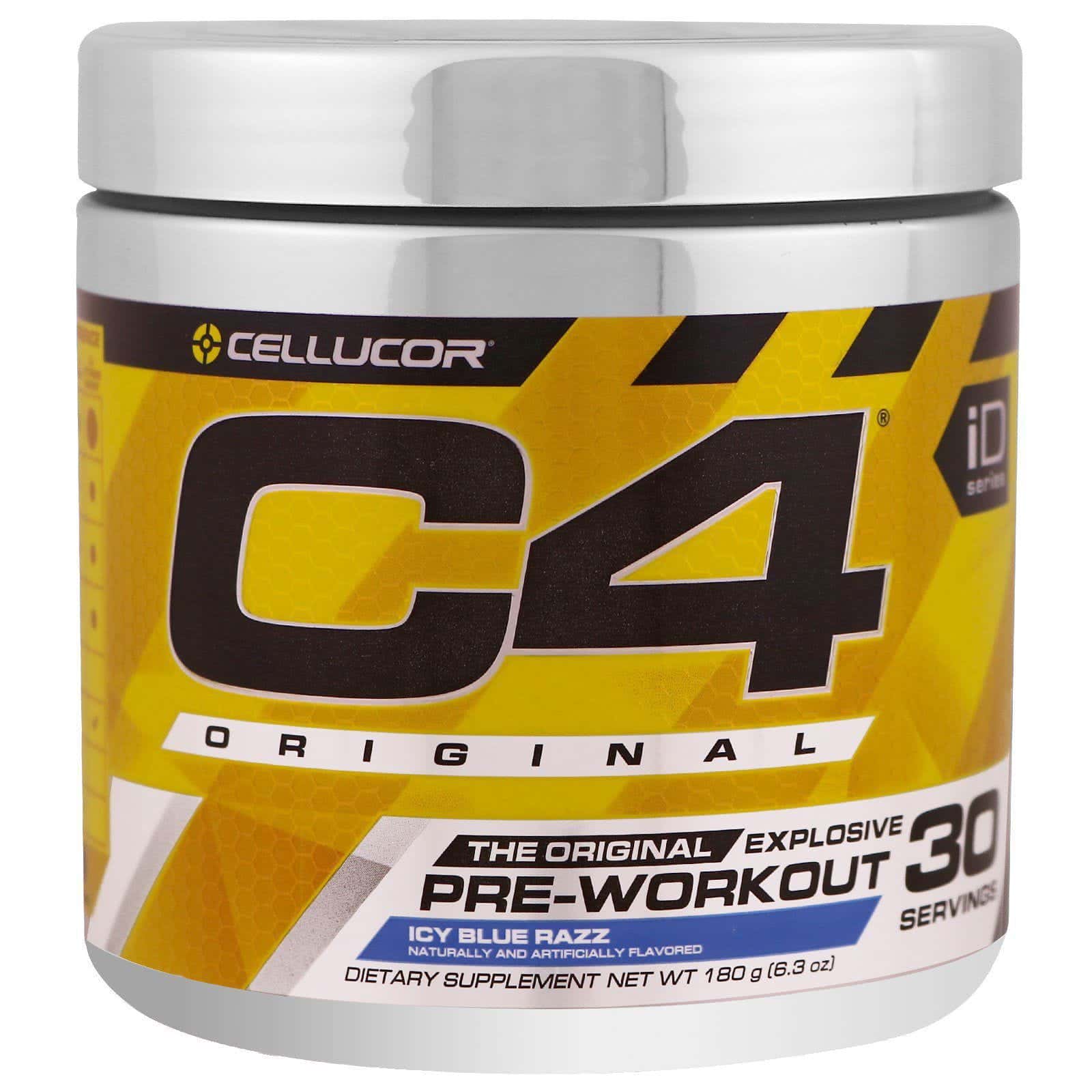 Cellucor, C4 Original Explosive, Preentrenamiento, Frambuesa Helada Azul, 6.3 oz (180 g)