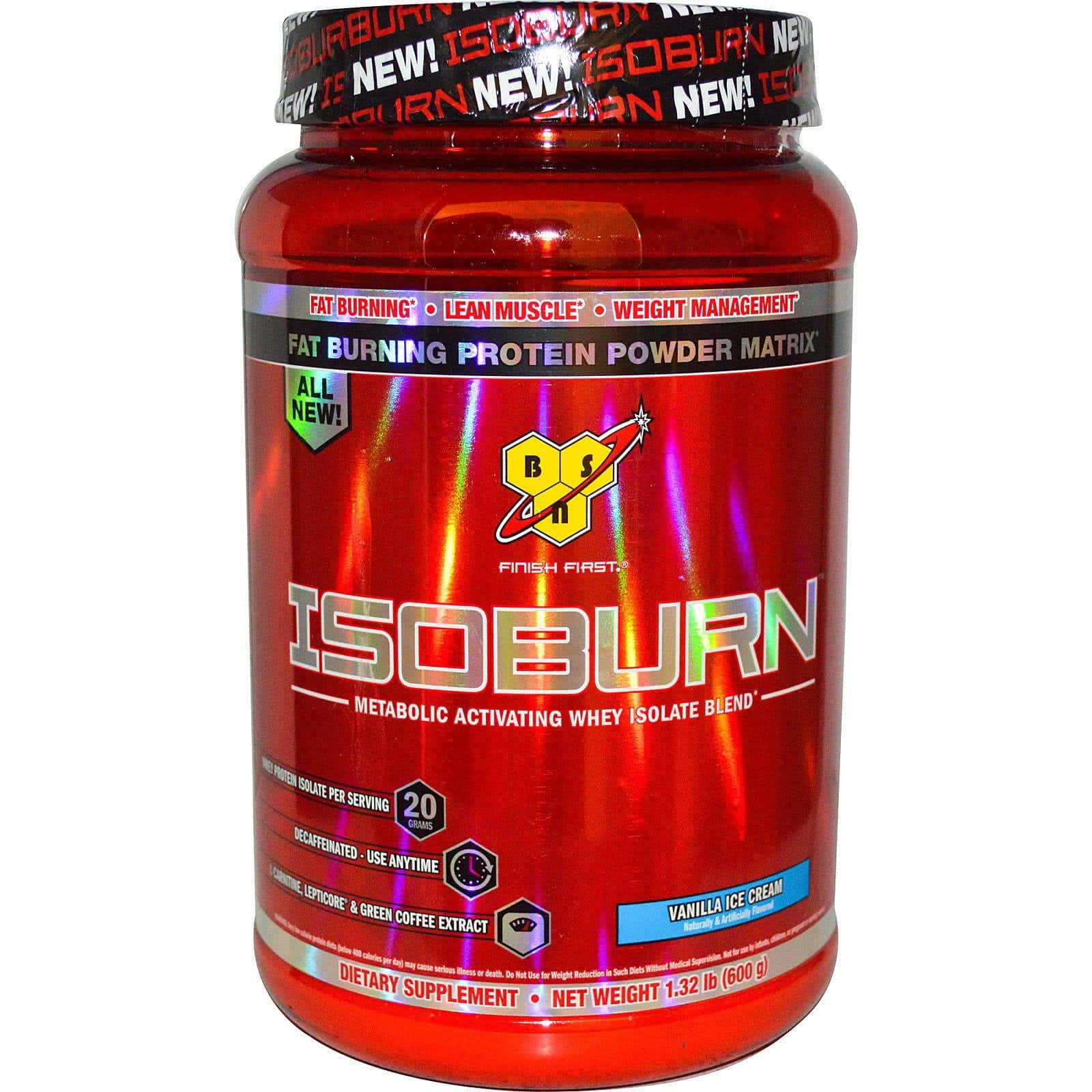 BSN, Isoburn, Mezcla de Aislado de Suero Activador Metabólico, Helado de Vainilla, 1.32 lb (600 g)