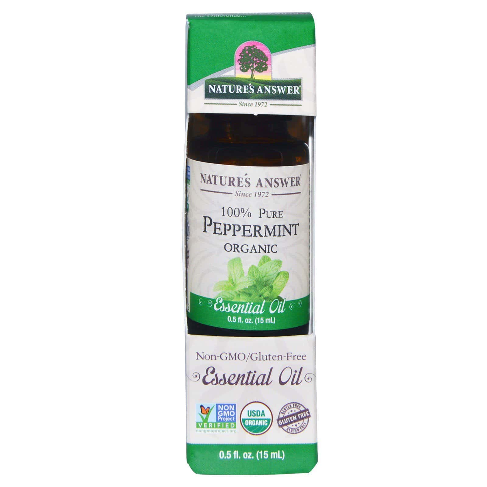 Nature's Answer, Aceite esencial orgánico, Hierbabuena 100 % pura , 0.5 fl oz (15 ml)