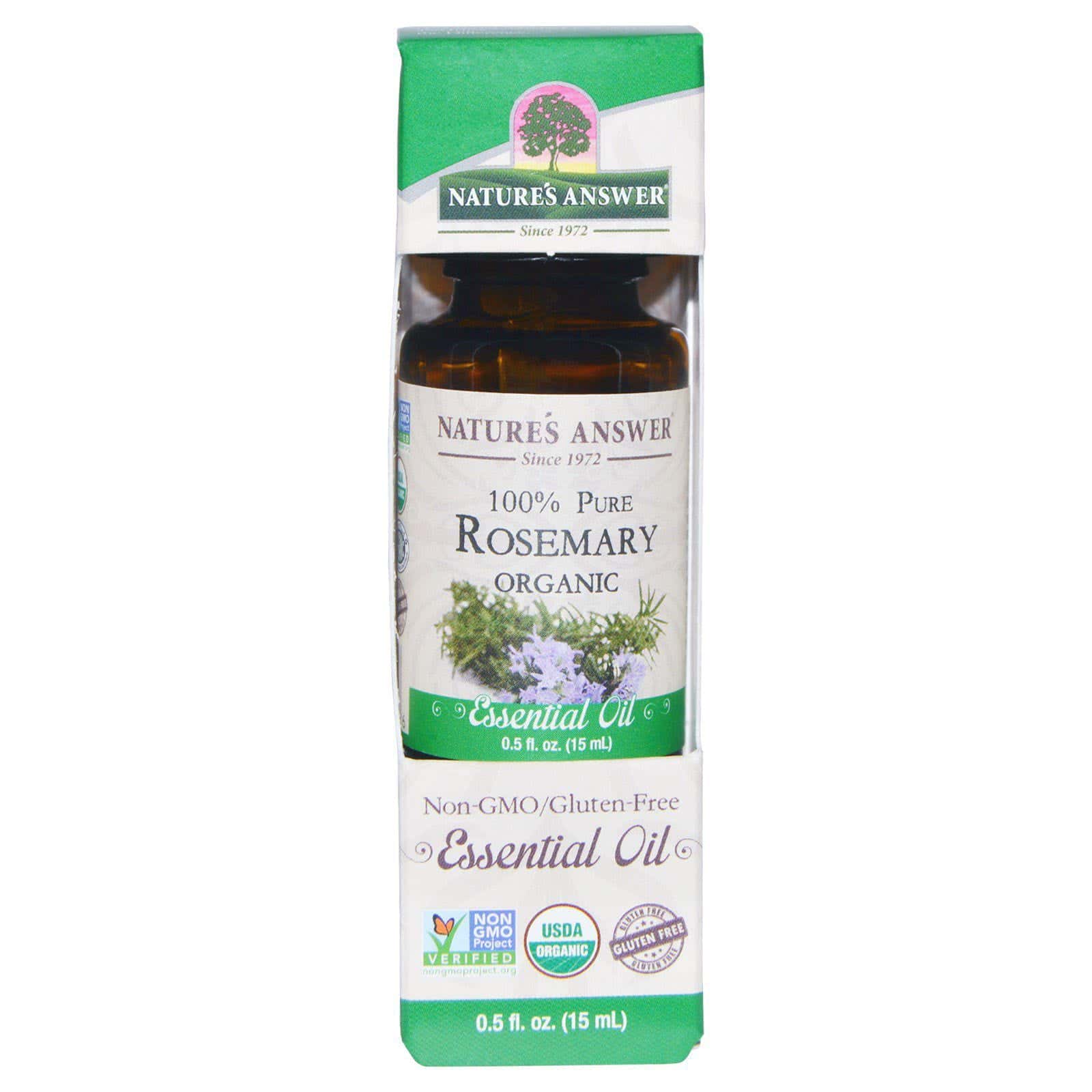 Nature's Answer, Aceite esencial orgánico, 100 % romero puro, 0.5 fl oz (15 ml)