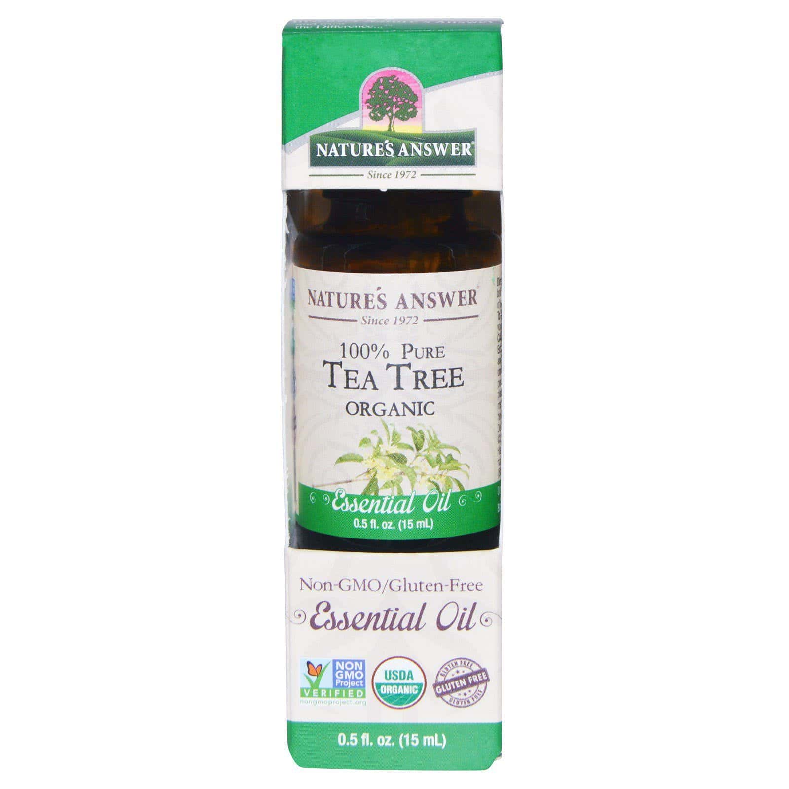 Nature's Answer, Aceite esencial orgánico, 100 % árbol de té puro, 0.5 fl oz (15 ml)
