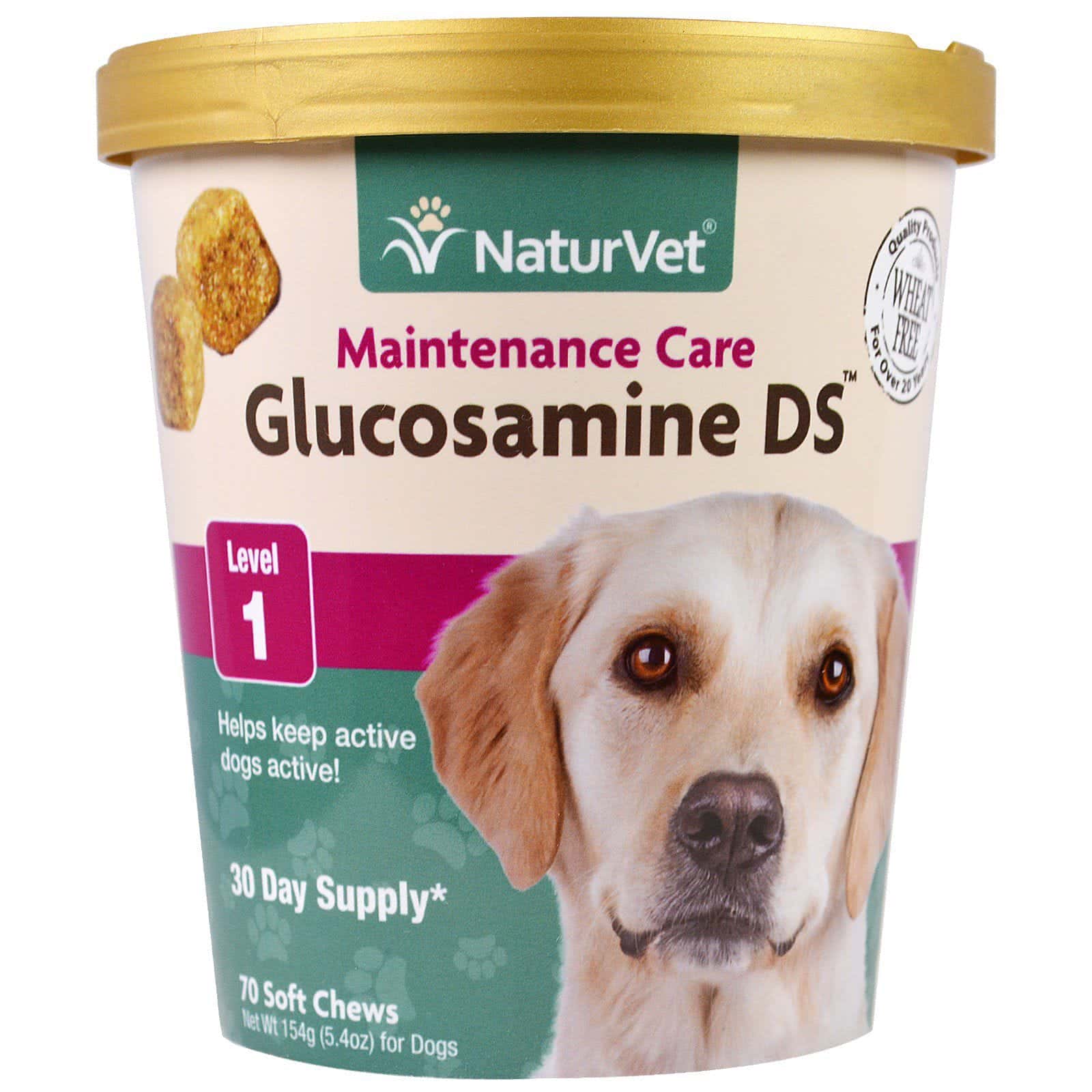 NaturVet, Glucosamine DS, cuidado de mantenimiento, nivel 1, 70 masticables blandos, 5.4 oz (154 g)